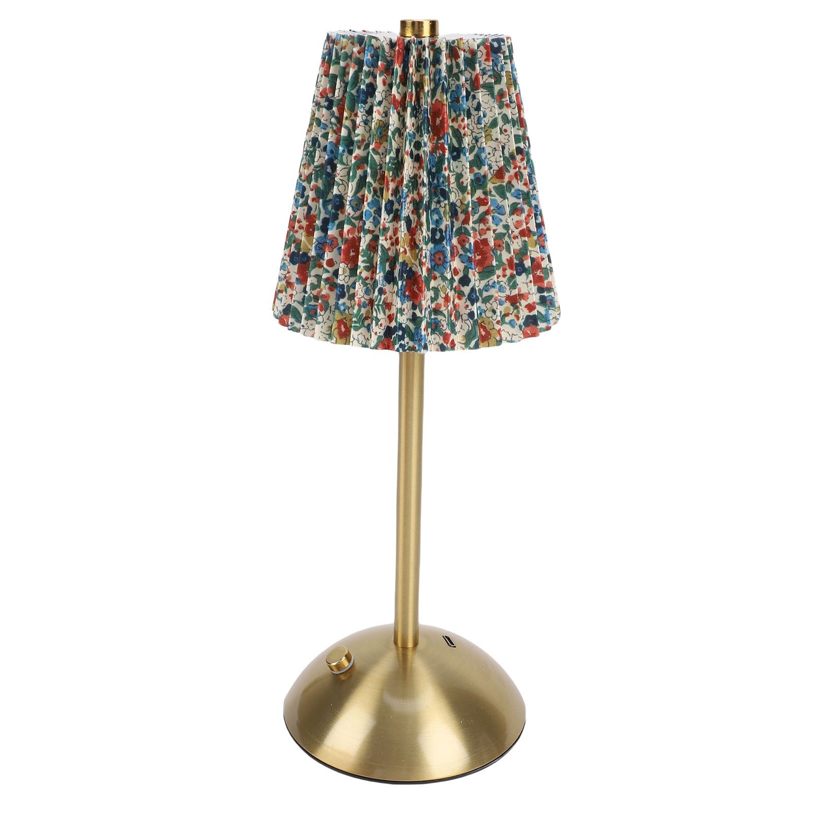 Small Pleated Table Lamp Iron Fabric Soft Lighting Bedside Nightstand Desk view 10