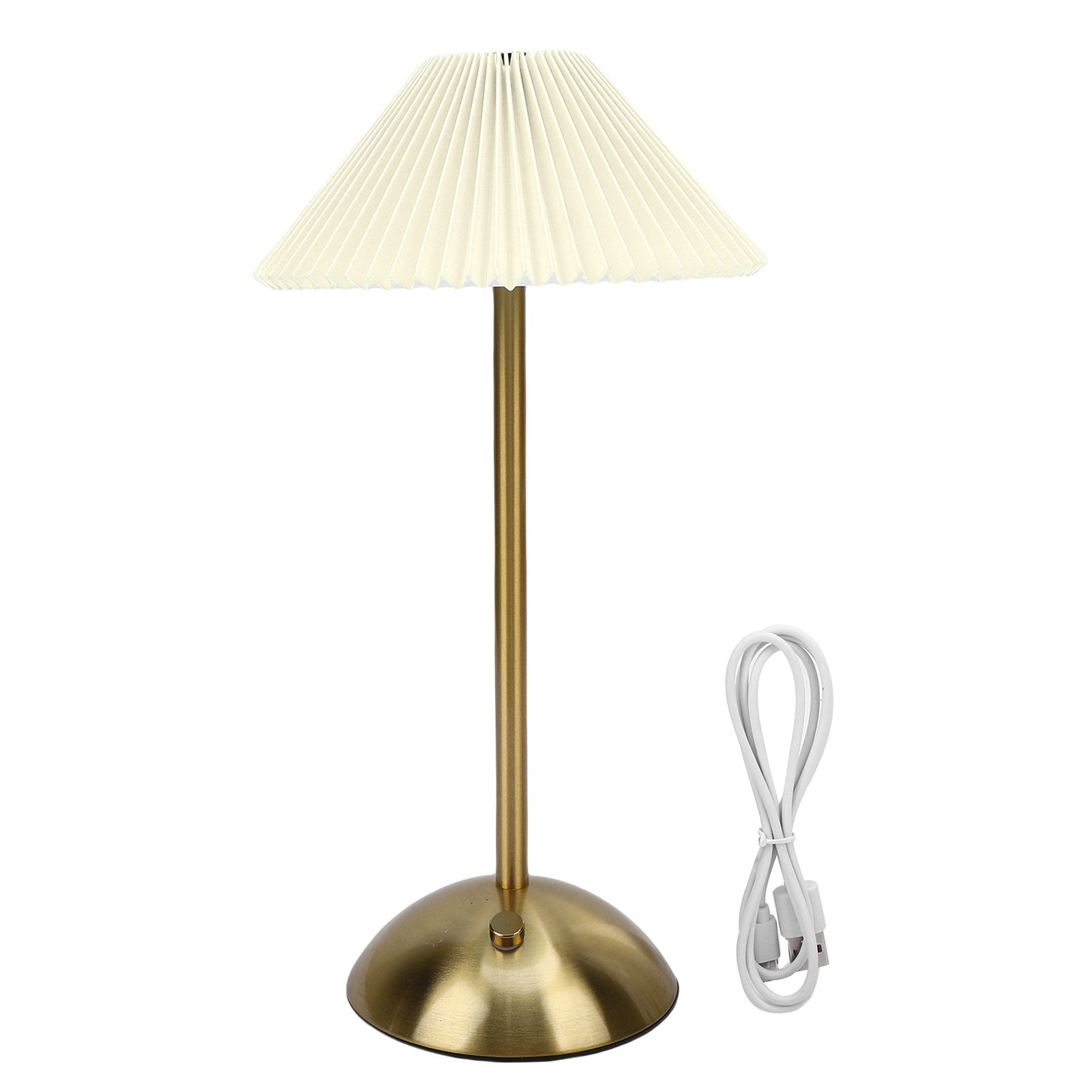 Pleated Table Lamp Touch Control 3 Colors Stepless Dimming USB Rechargeable view 3