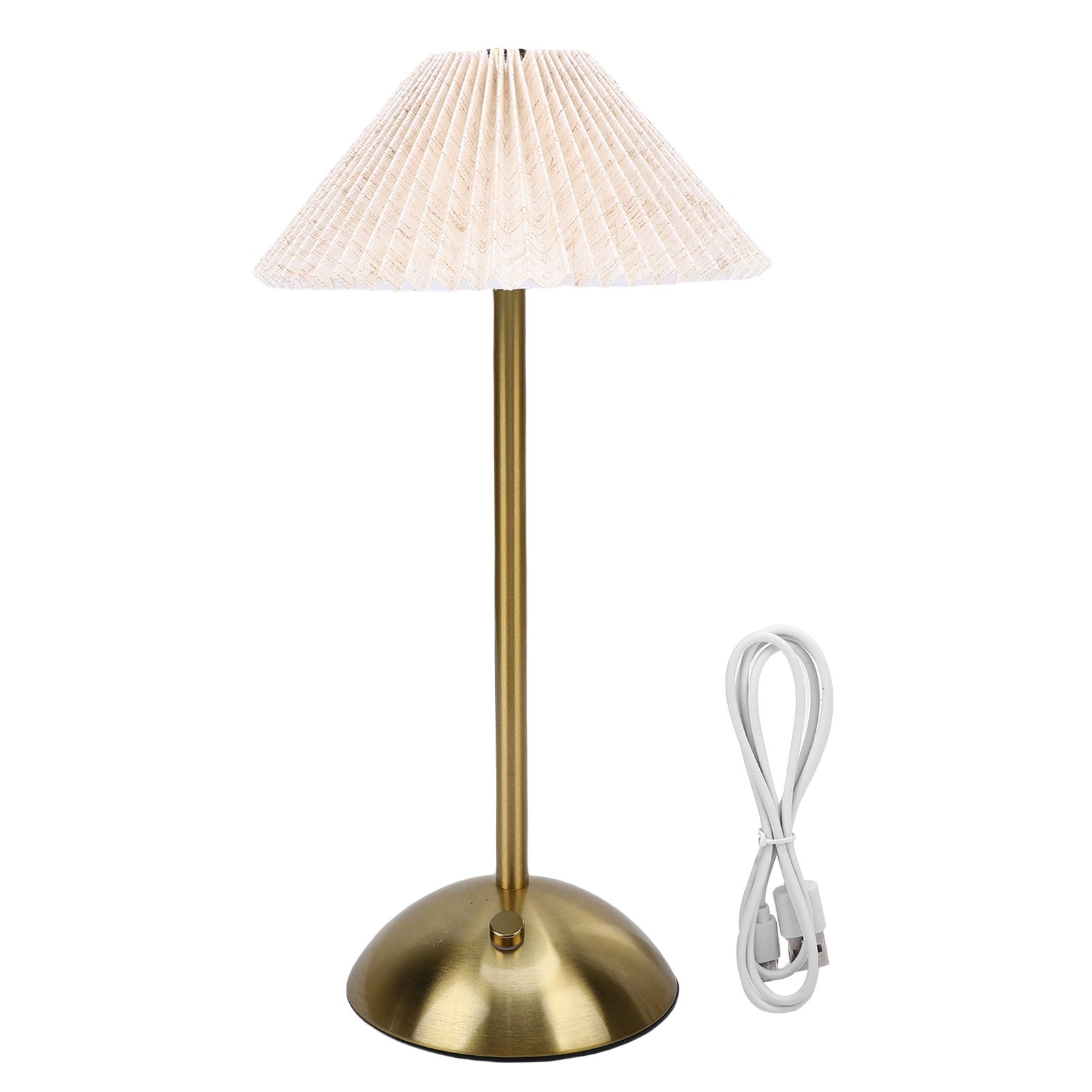 Pleated Table Lamp Touch Control 3 Colors Stepless Dimming USB Rechargeable view 3