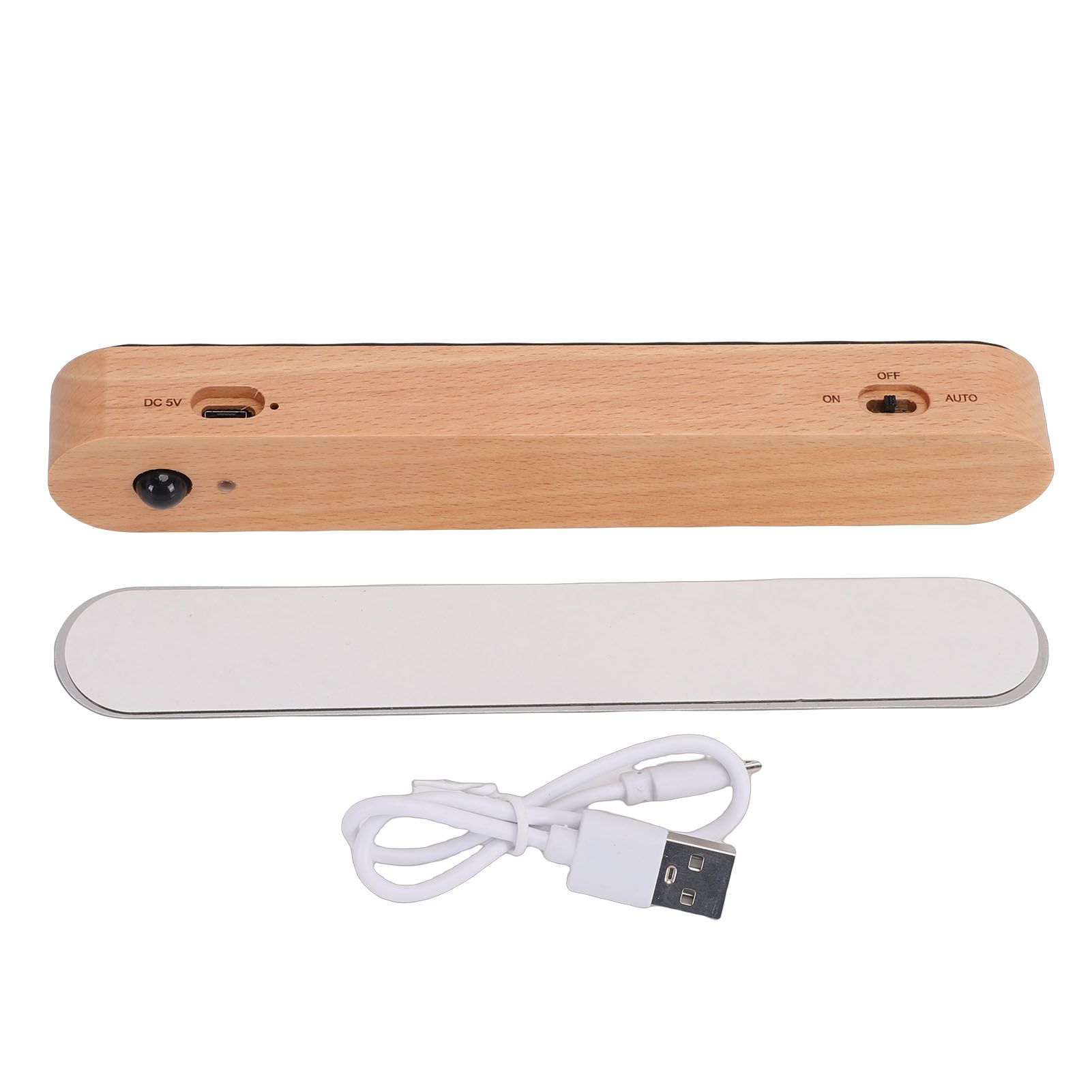 Motion Sensor Light Wooden Wall Mounted Rechargeable Portable LED Night Light view 3