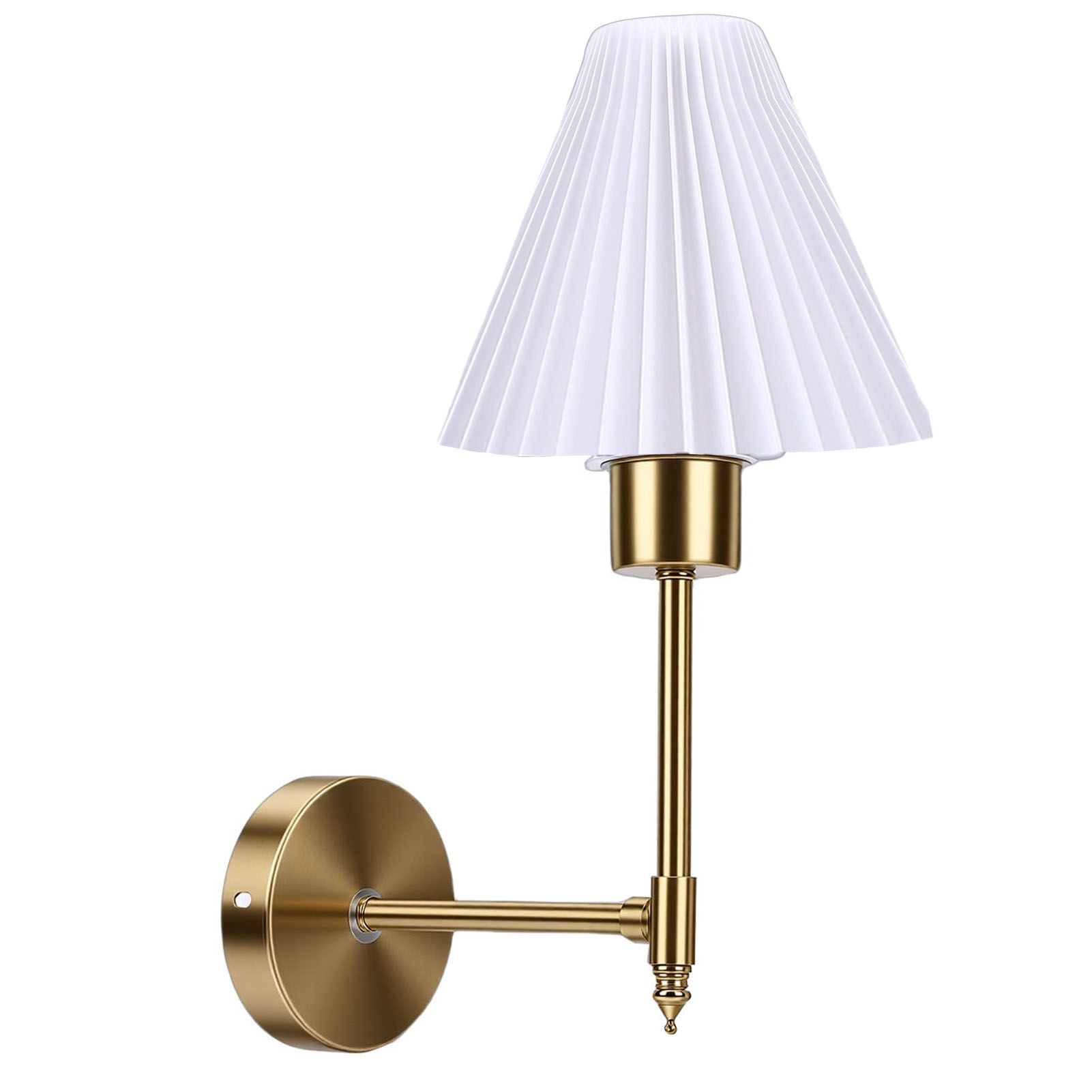 Gold Fabric Lampshade Nordic Style Modern Rechargeable Cordless Wall Lamp for view 4