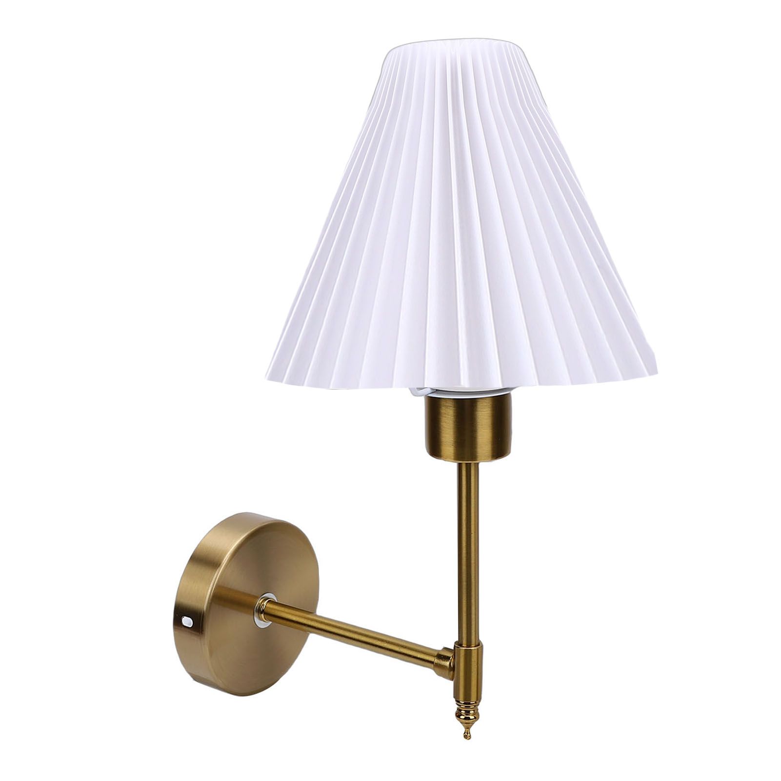 Gold Fabric Lampshade Nordic Style Modern Rechargeable Cordless Wall Lamp for view 10
