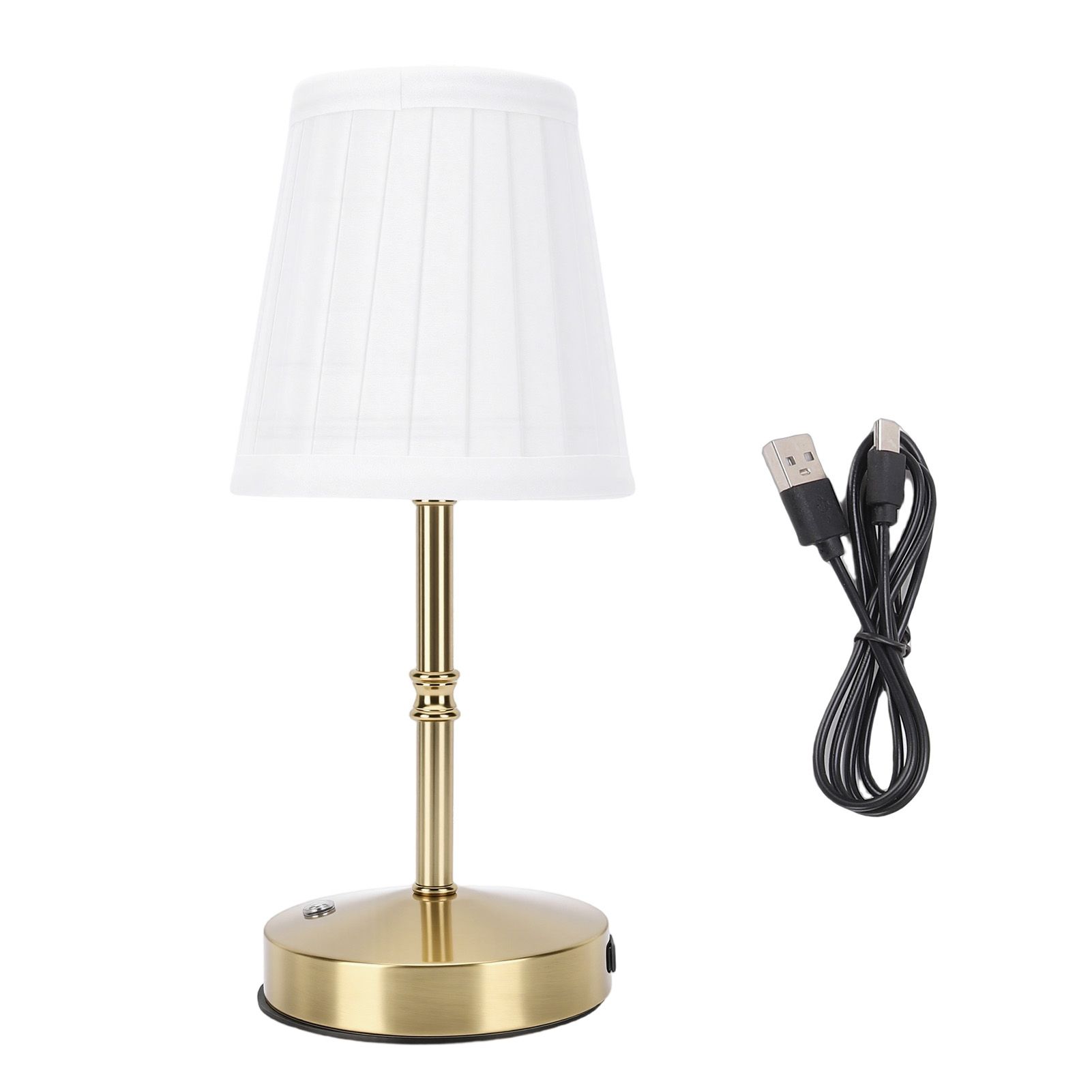 Cordless LED Table Lamp USB Touch Control Dimmable Fabric Shade Table Lamp for view 3