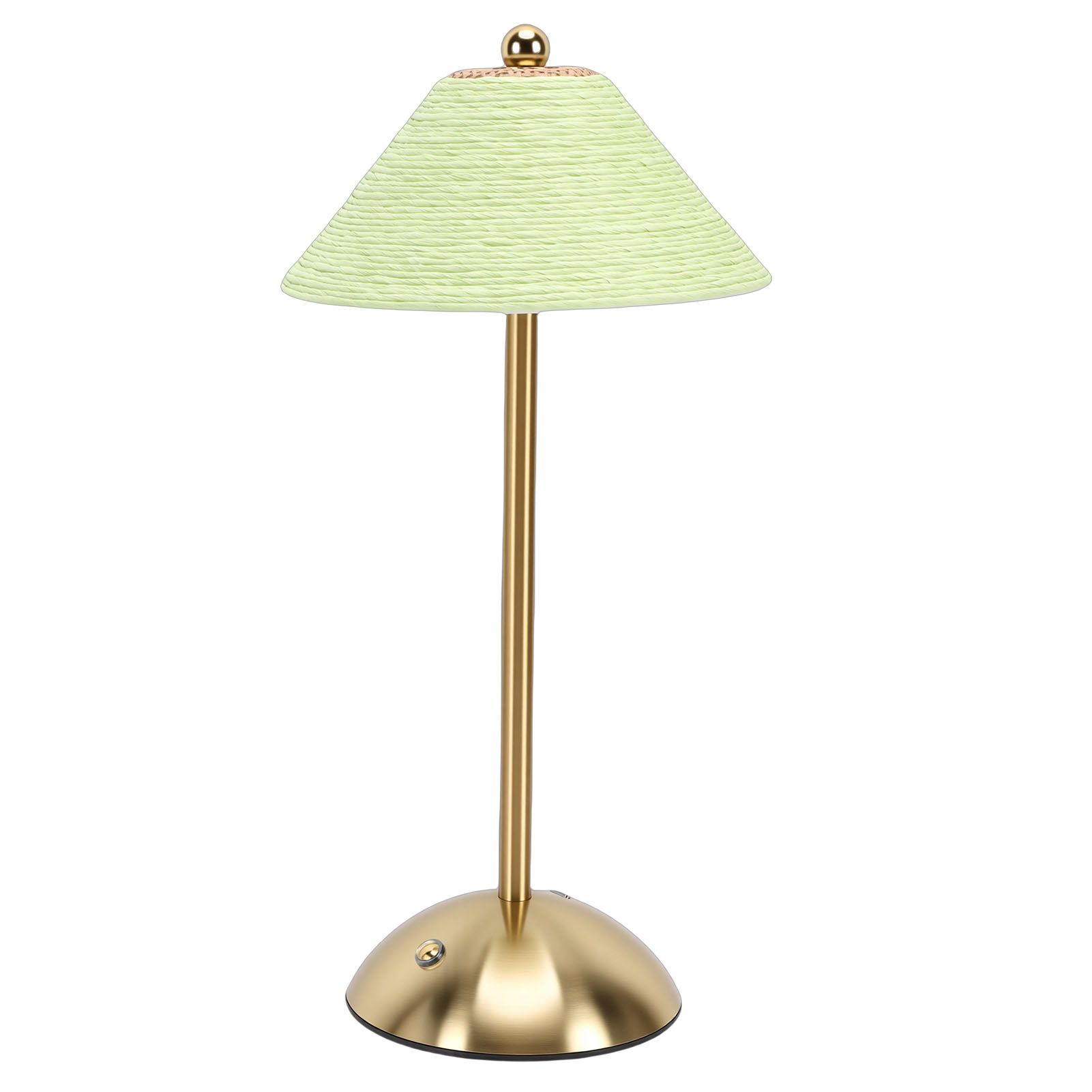 Table Lamp 3 Colors Cordless Handwoven Paper Rope Lampshade Bedside Table Lamp