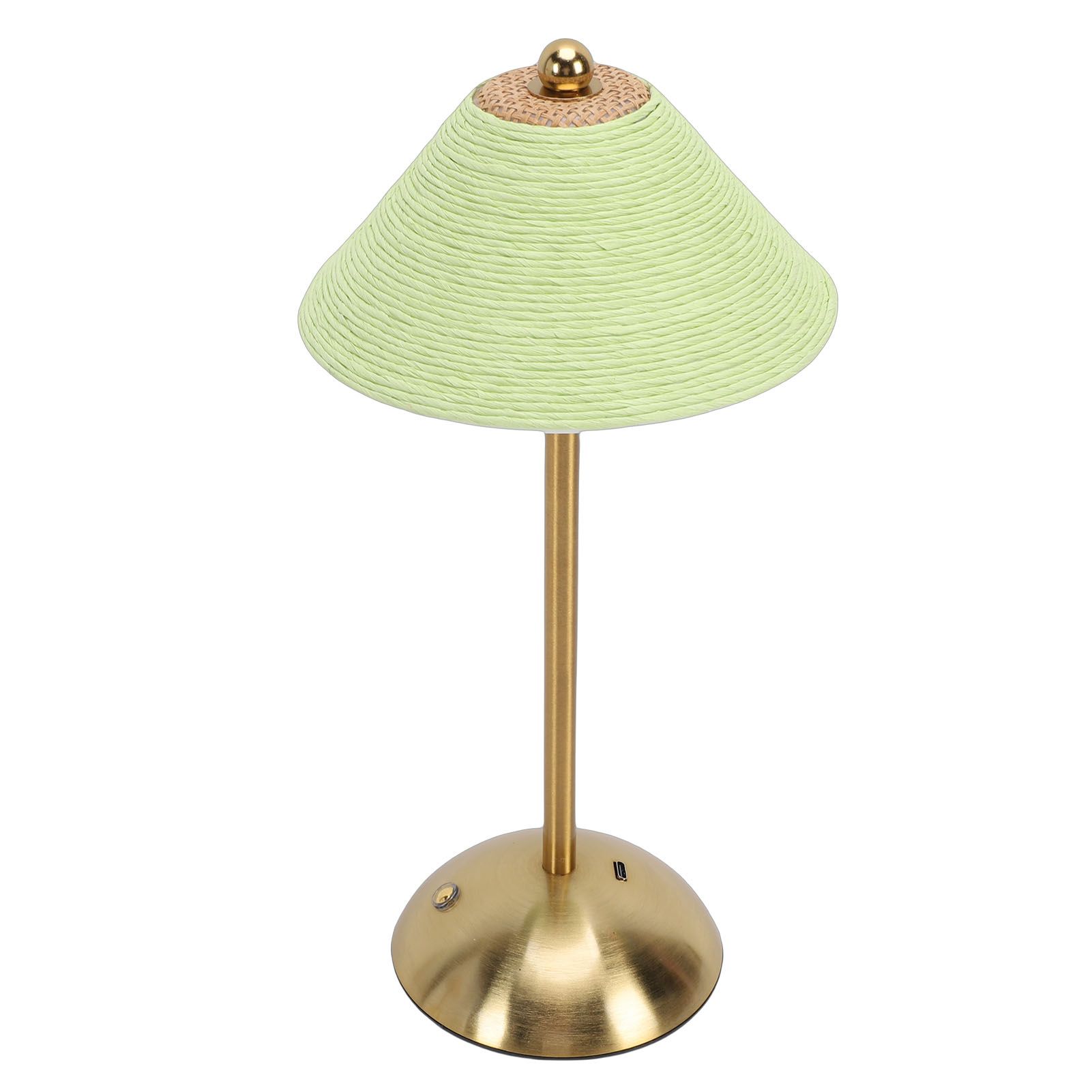Table Lamp 3 Colors Cordless Handwoven Paper Rope Lampshade Bedside Table Lamp view 10