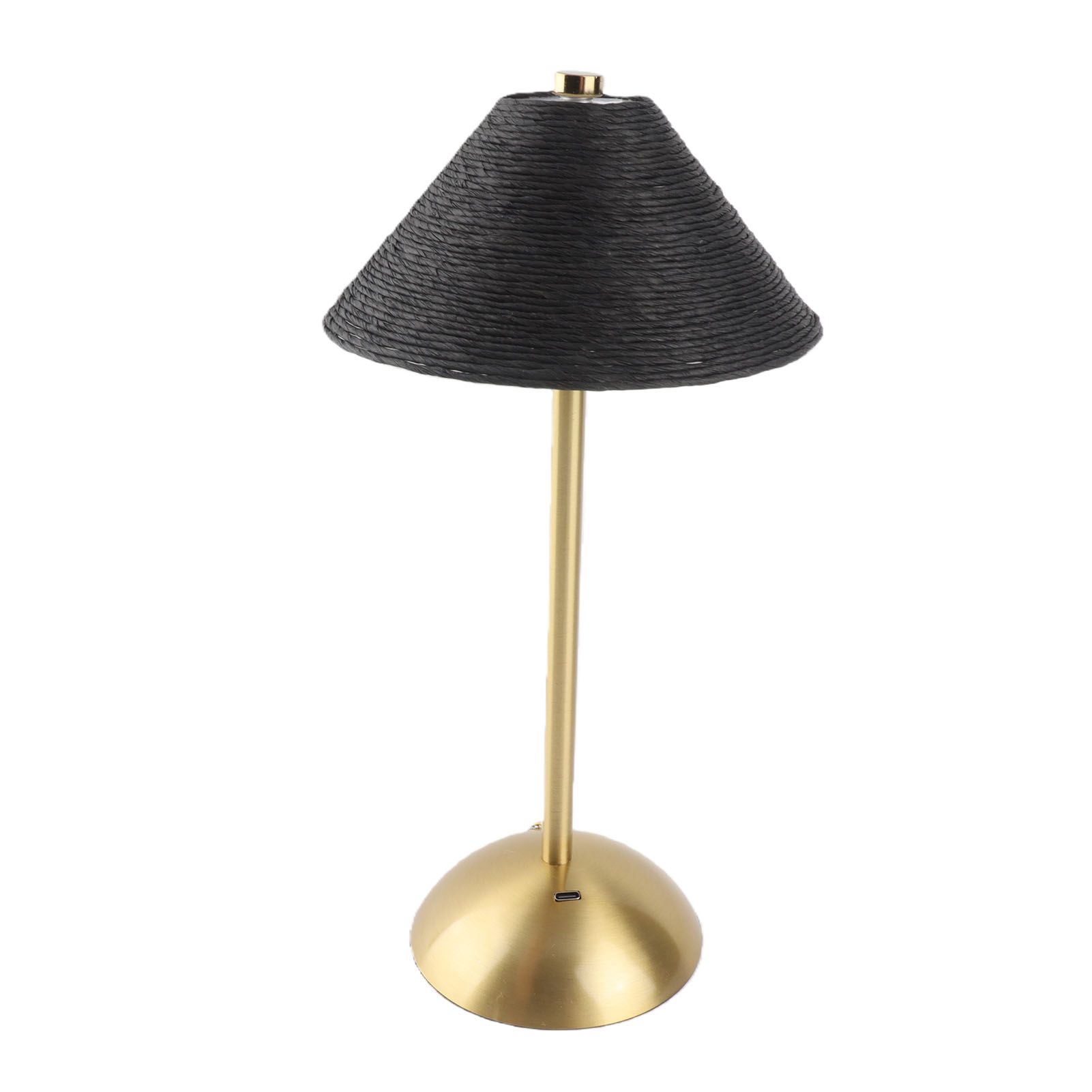 Table Lamp 3 Colors Cordless Handwoven Paper Rope Lampshade Bedside Table Lamp view 9