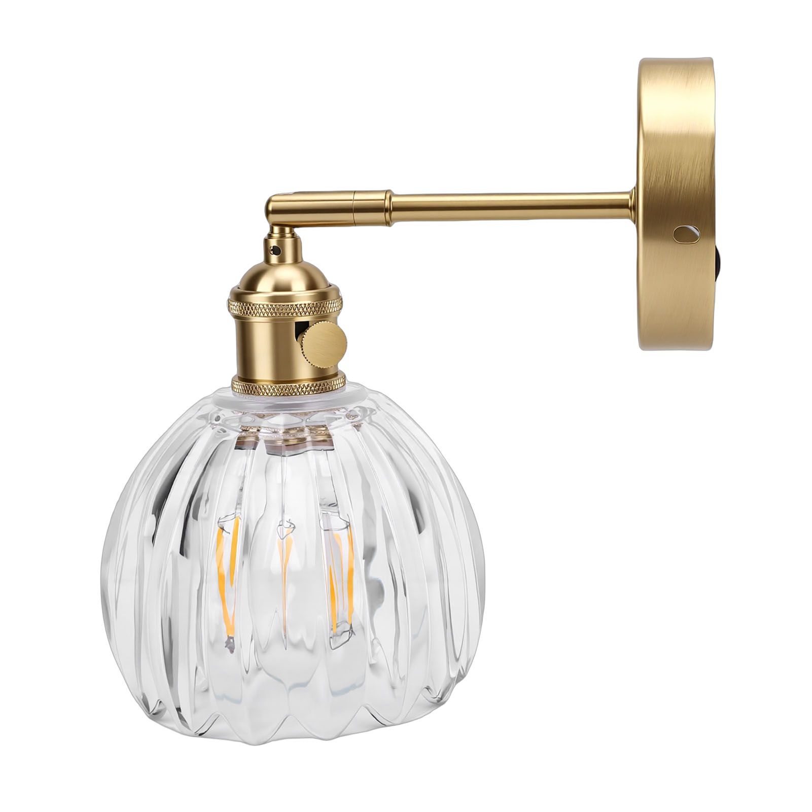 Wall Sconce Glass Lampshade Minimalist Aluminum Alloy Vintage Wall Lamp for view 6