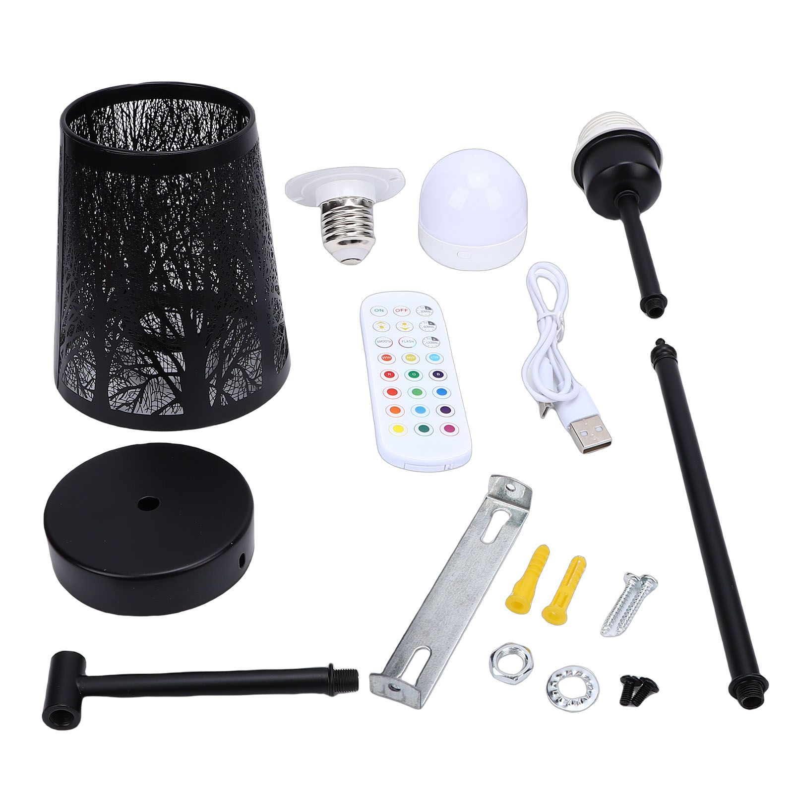 Wall Sconce Rechargeable Dimmable RGB Wall Light Hollow Out Bedside Light with view 3