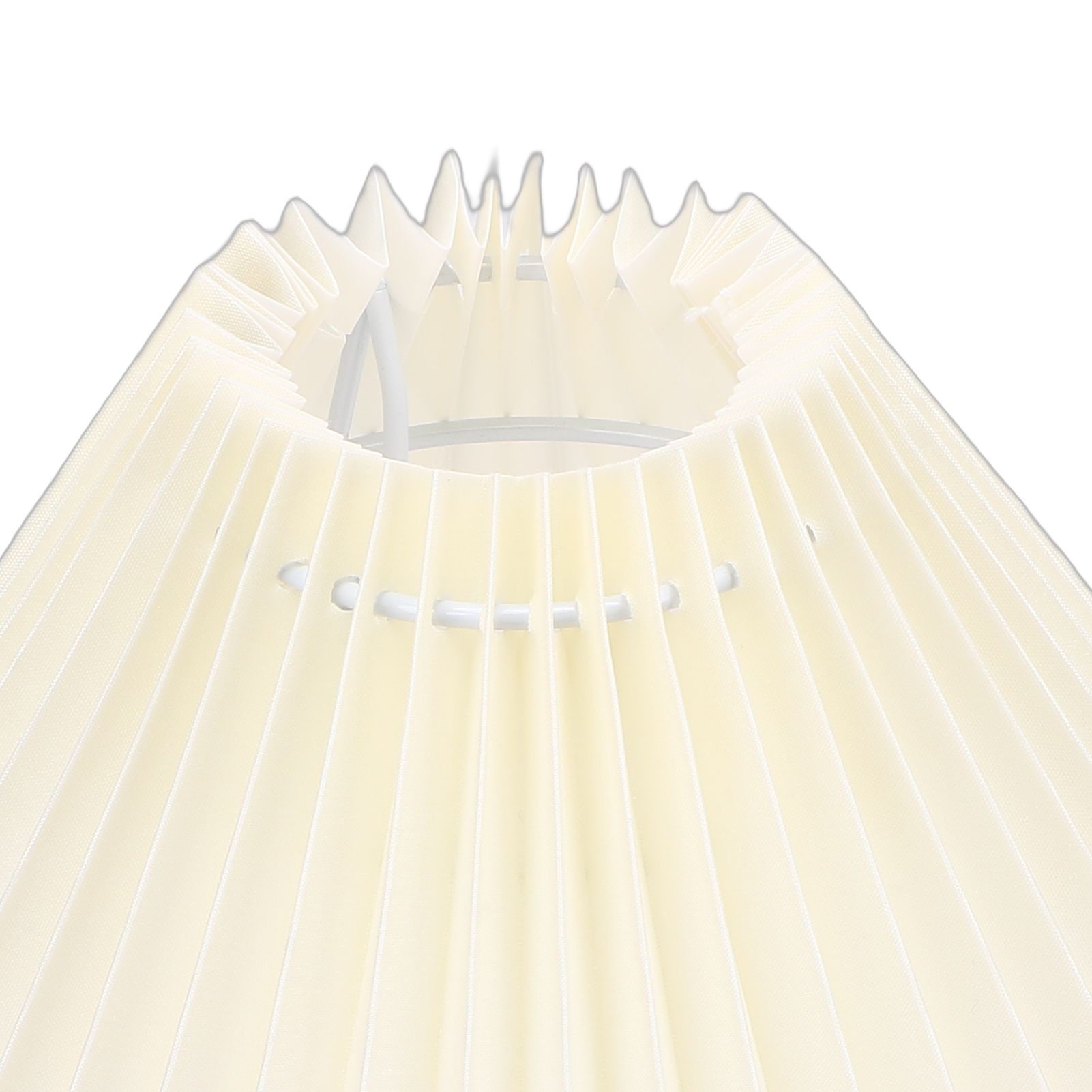 Pleated Table Lamp Soft Yellow Light Linen Lampshade Rattan Base Bedside Lamp view 7