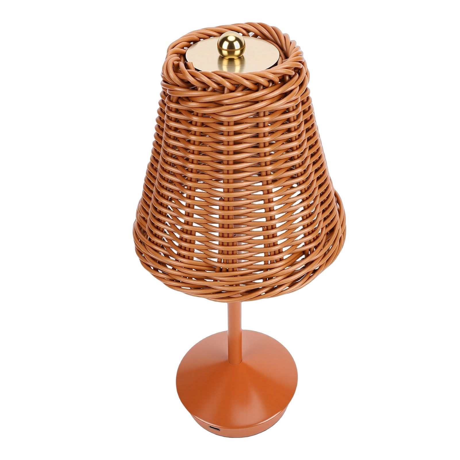 Boho Rattan Table Lamp LED Rechargeable Reading Light 3 Color Touch Control