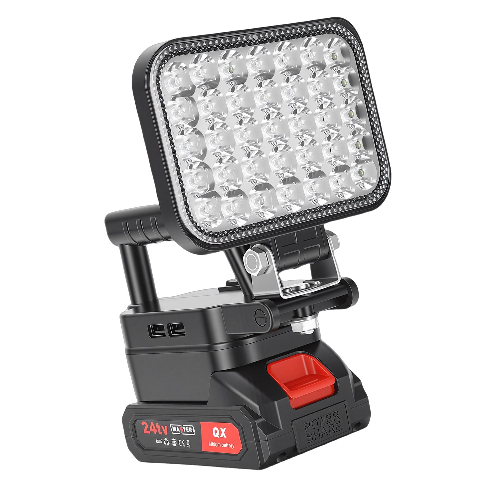 LED Work Light Battery Powered Handheld Flashlight with Dual USB Ports view 10