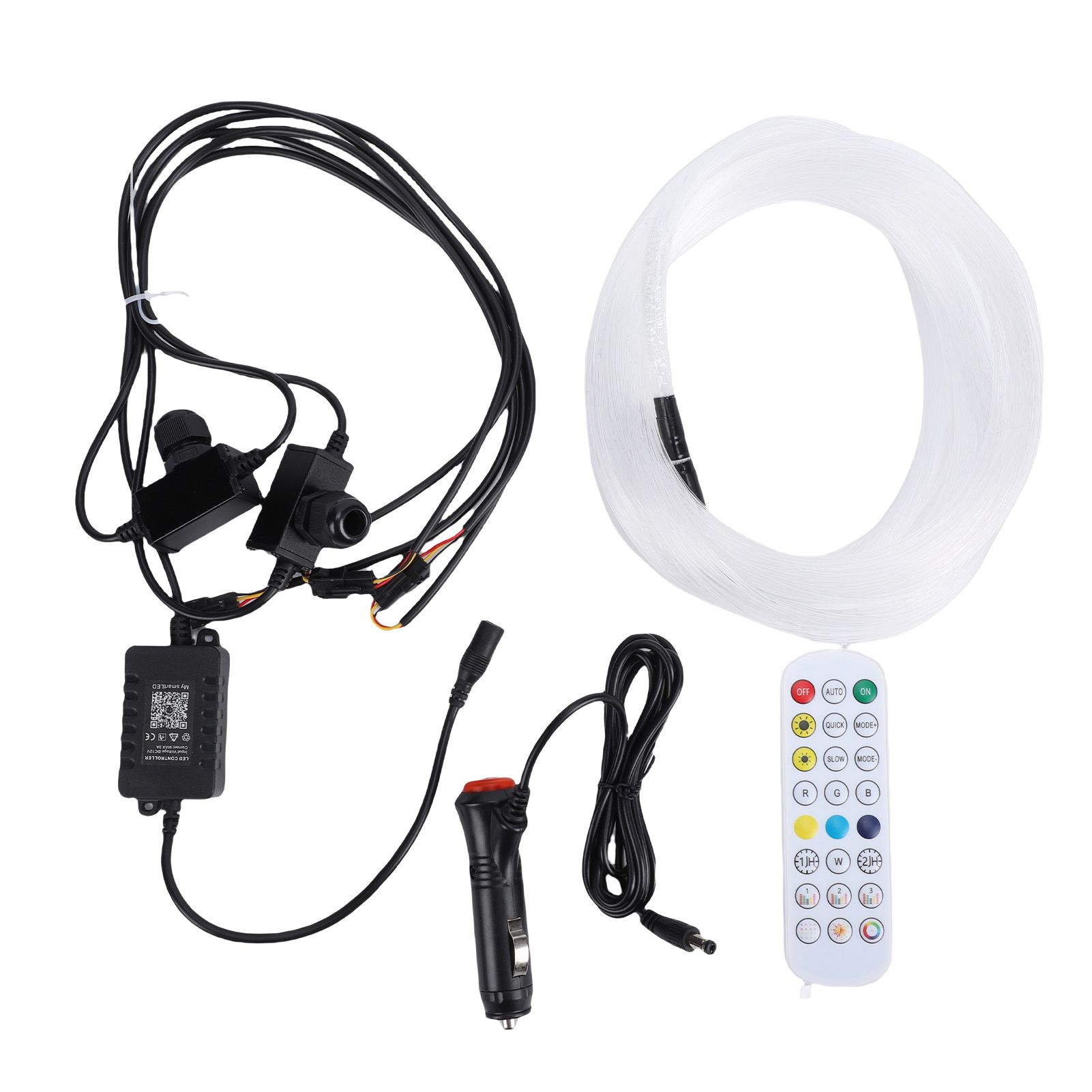 Car Use 1.5W RGBW 100pcs 0.03in 6.6ft Fiber Optic Lights Starlight Ceiling view 3