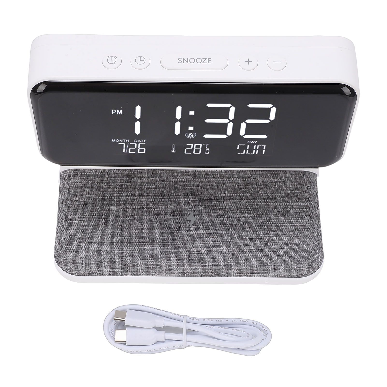 3 in 1 Wireless Charging Digital Alarm Clock with Night Light 15W Fast view 3
