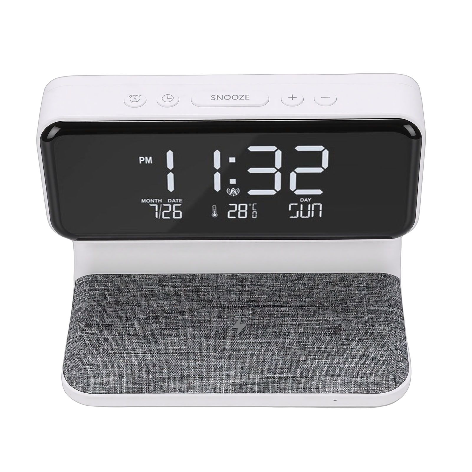 3 in 1 Wireless Charging Digital Alarm Clock with Night Light 15W Fast view 4
