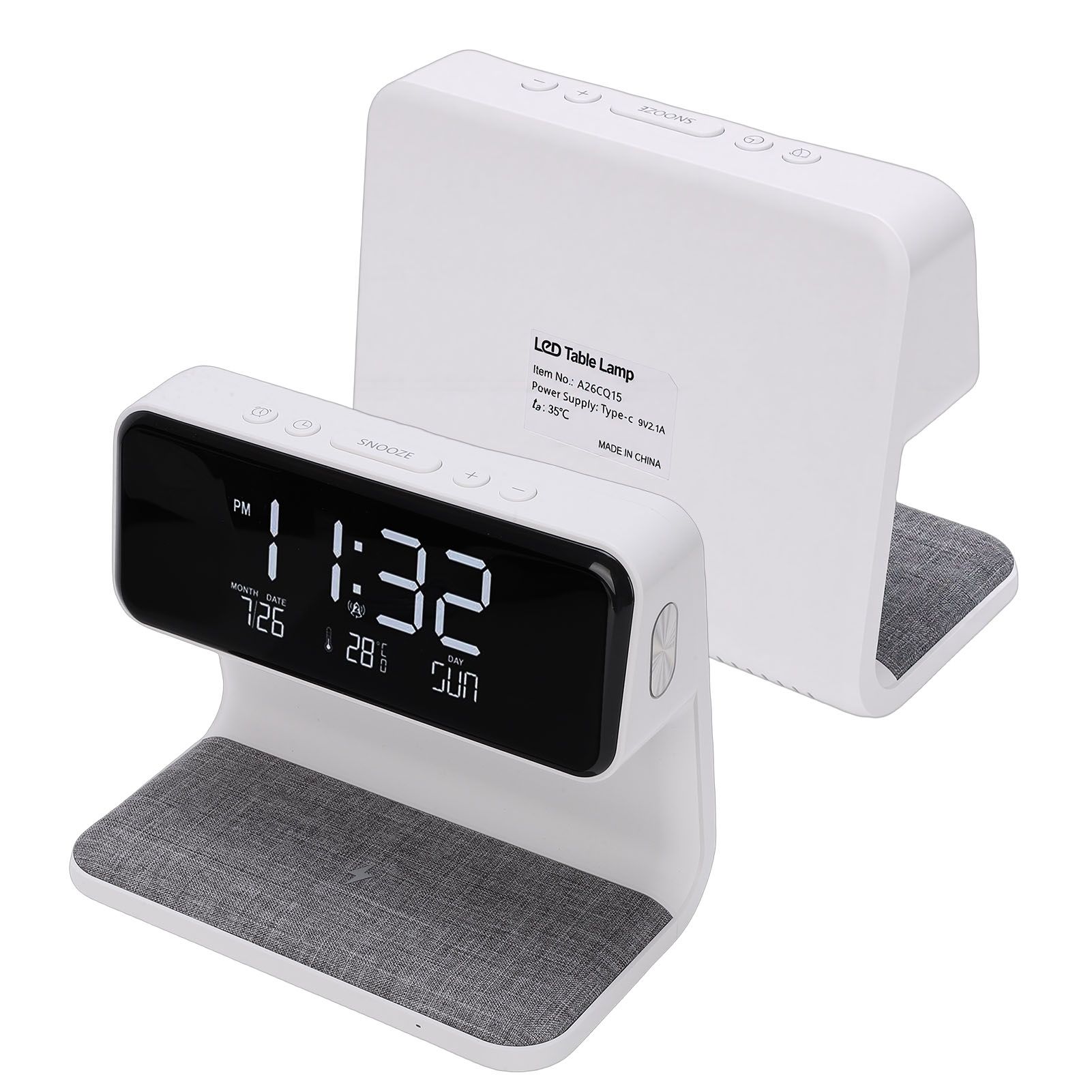 3 in 1 Wireless Charging Digital Alarm Clock with Night Light 15W Fast view 11