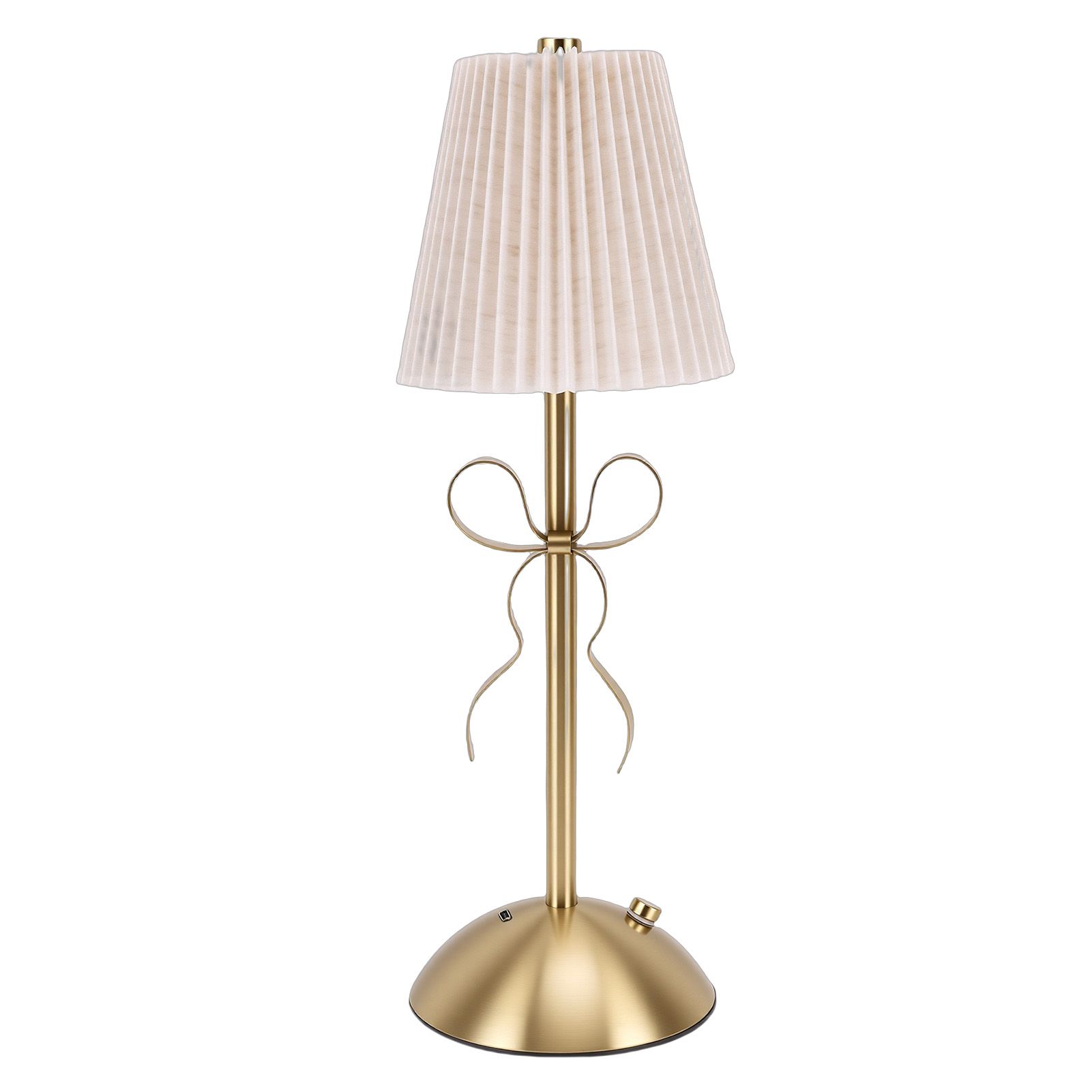 Fabric Bow Lamp Cordless Modern LED Bowknot Table Cute Nightlight Rechargeable — image 1