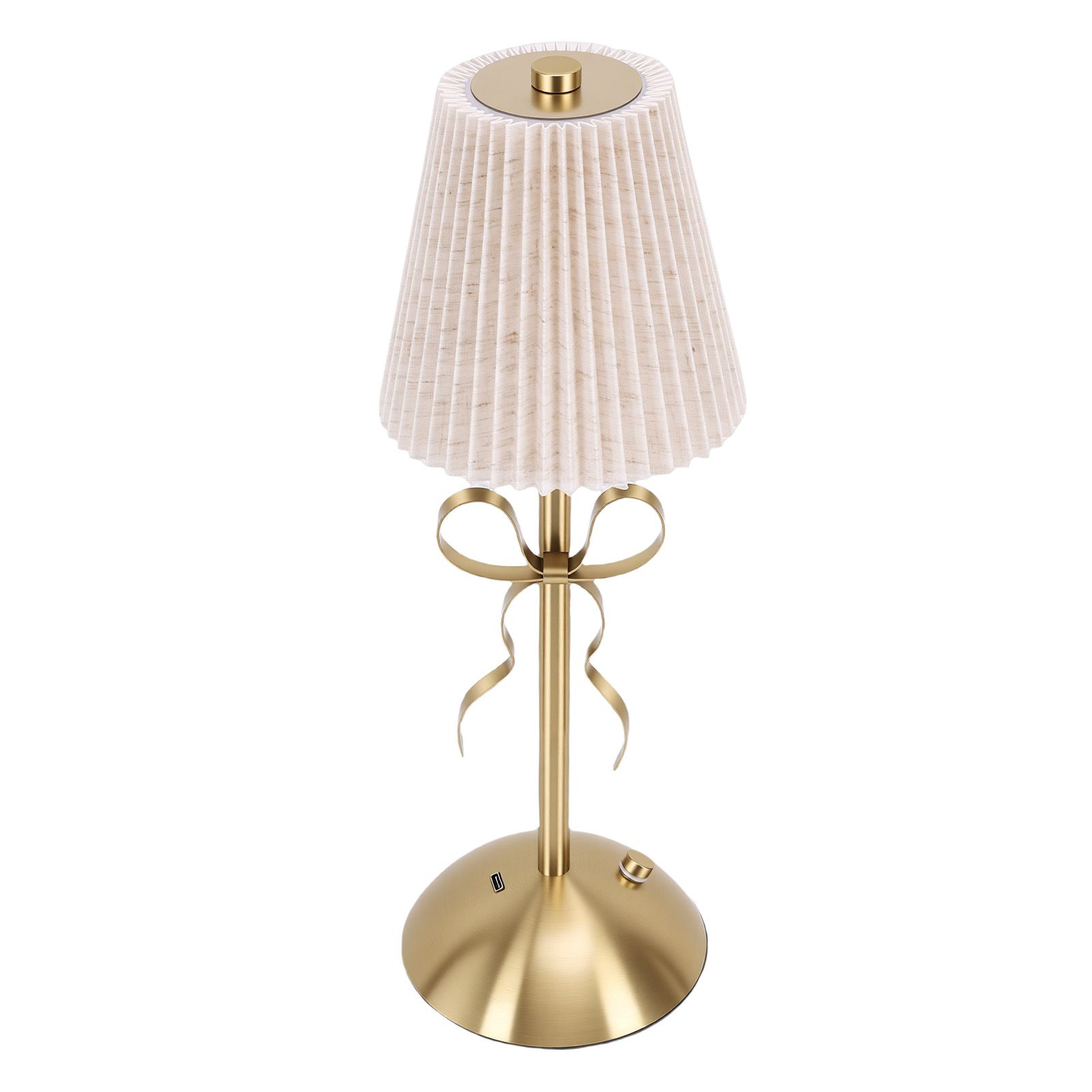 Fabric Bow Lamp Cordless Modern LED Bowknot Table Cute Nightlight Rechargeable view 8