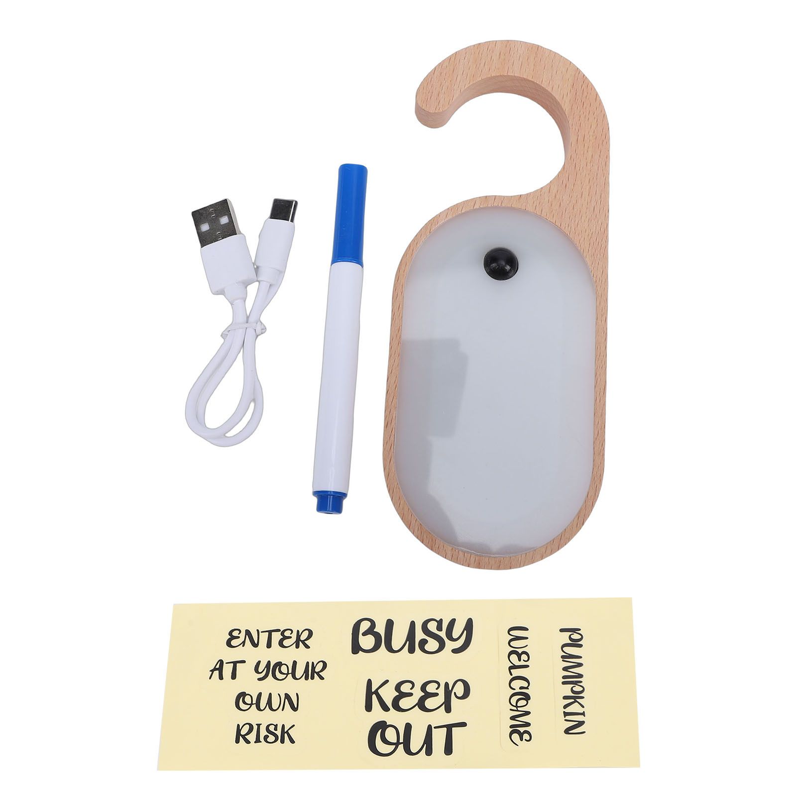 Door Knob Lamp Wood LED Rechargeable Motion Sensor Door Knob Message Board view 3