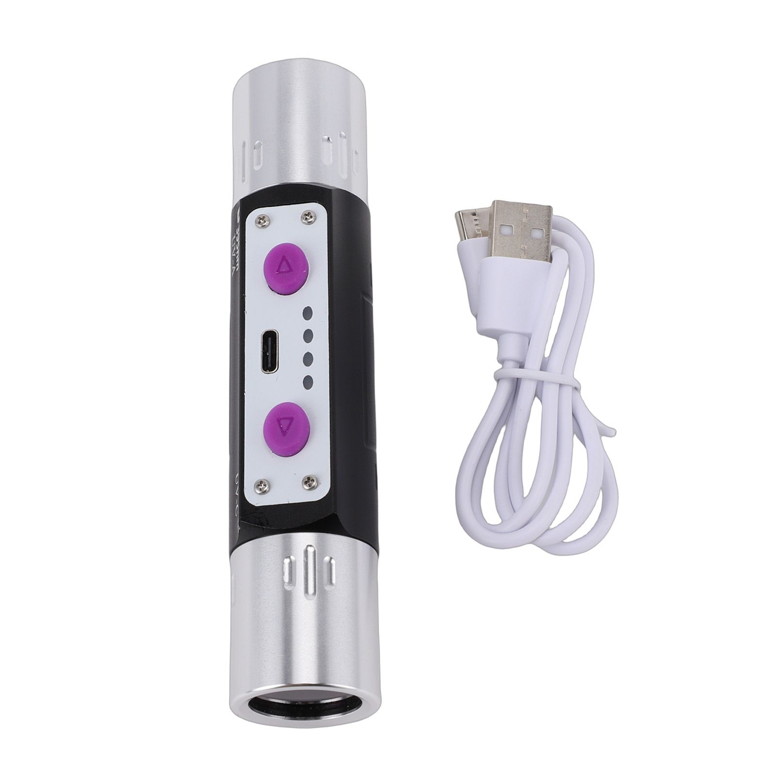 Violet Light Flashlight 3W Rechargeable 254nm 365nm 395nm Dual Head Torch view 2