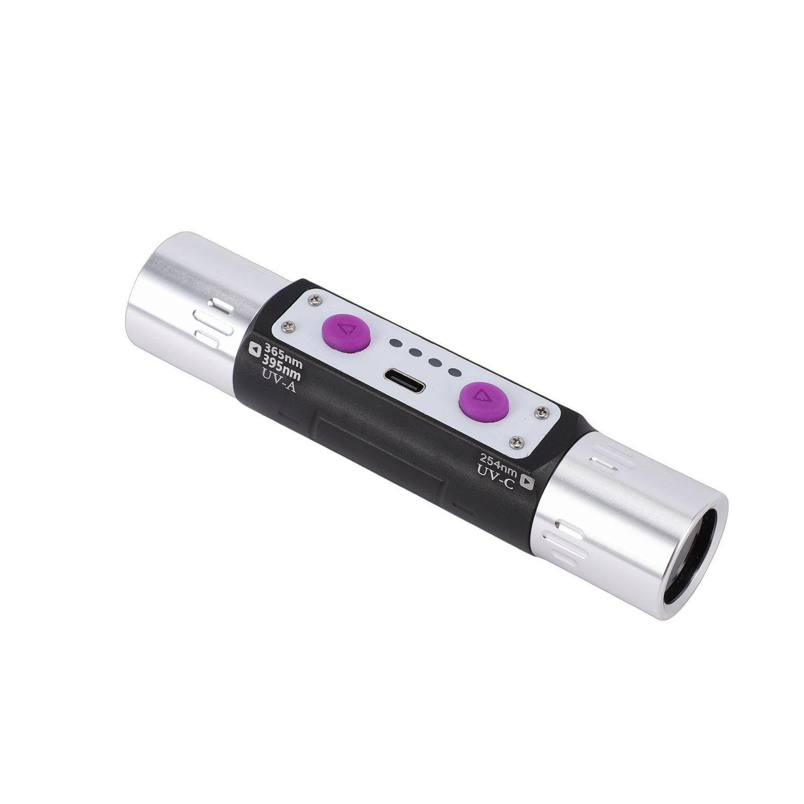Violet Light Flashlight 3W Rechargeable 254nm 365nm 395nm Dual Head Torch view 9