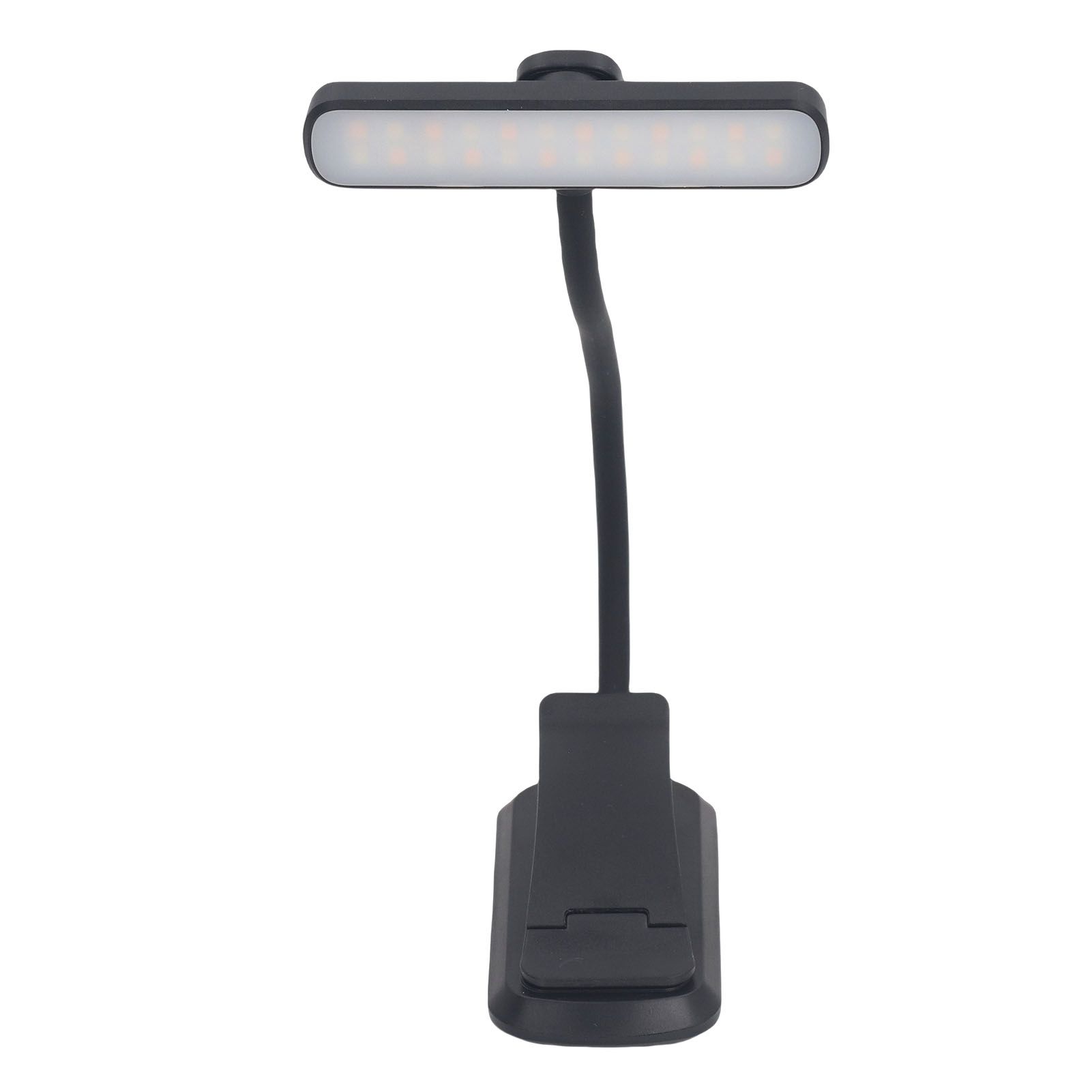 LED Rechargeable Book Light Silicone 3 Color Stepless Dimming Clip On Lamp