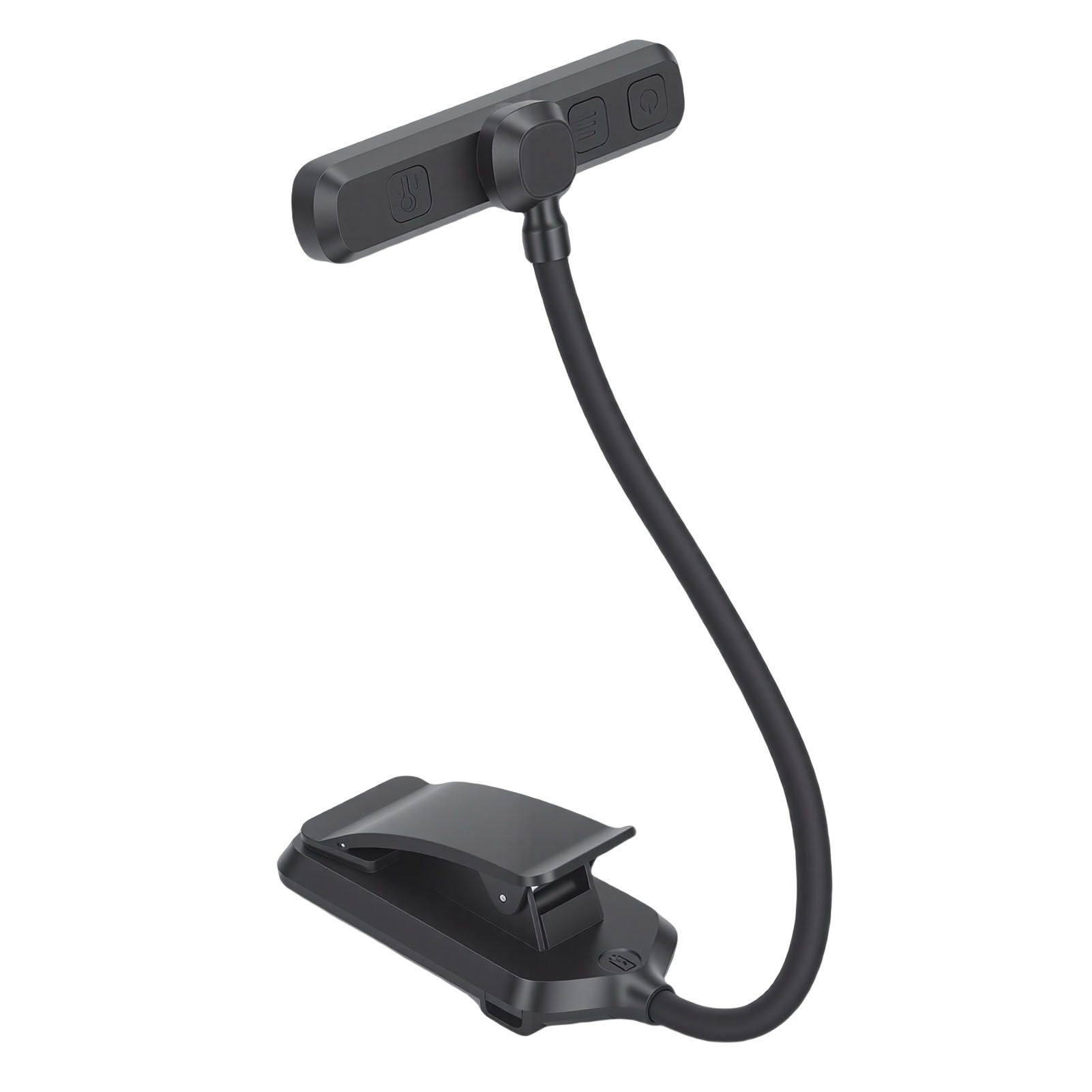 LED Rechargeable Book Light Silicone 3 Color Stepless Dimming Clip On Lamp view 2