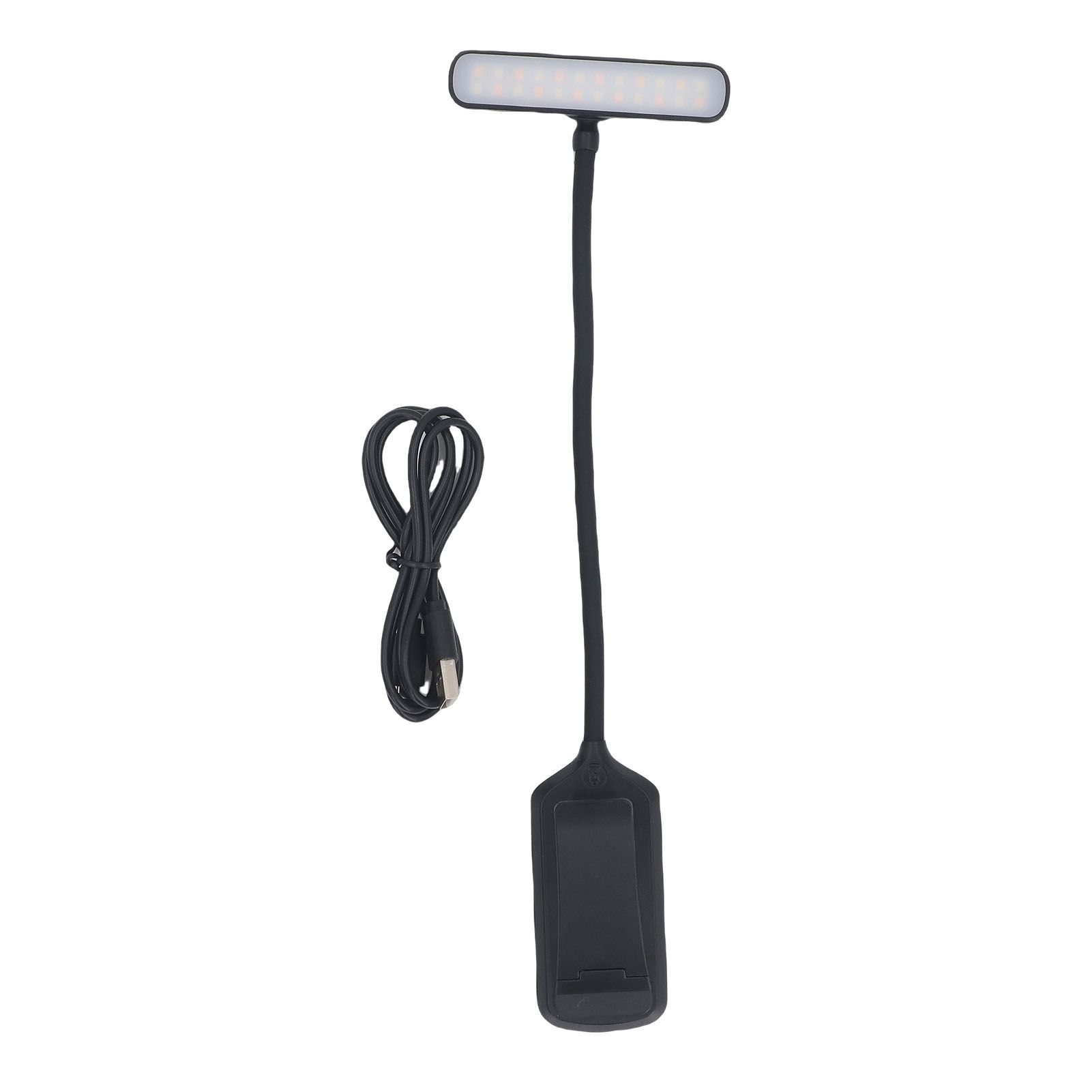 LED Rechargeable Book Light Silicone 3 Color Stepless Dimming Clip On Lamp view 3