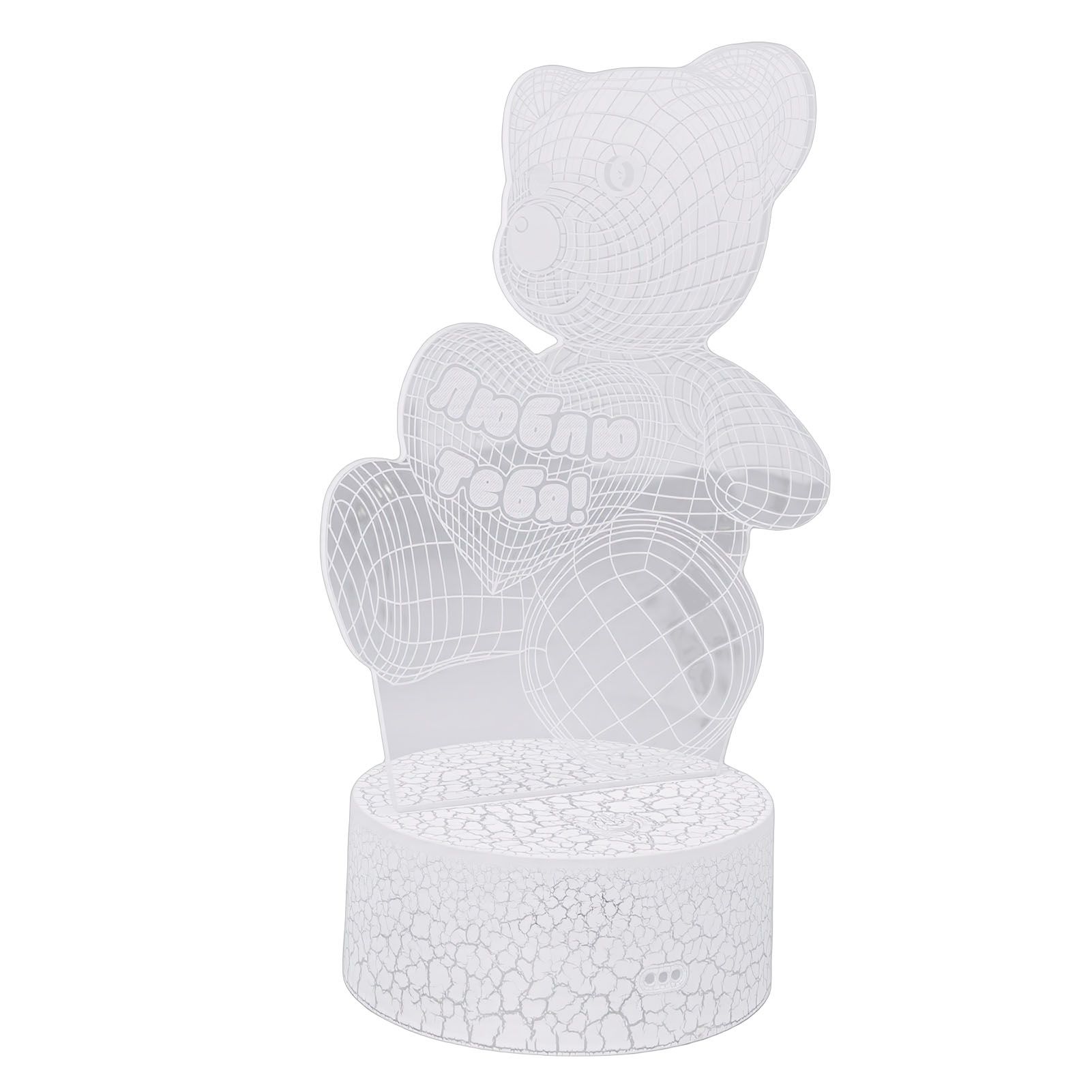3D Bear Night Light Acrylic Cute 16 Colors USB Touch Bedside Lamp with Remote view 6
