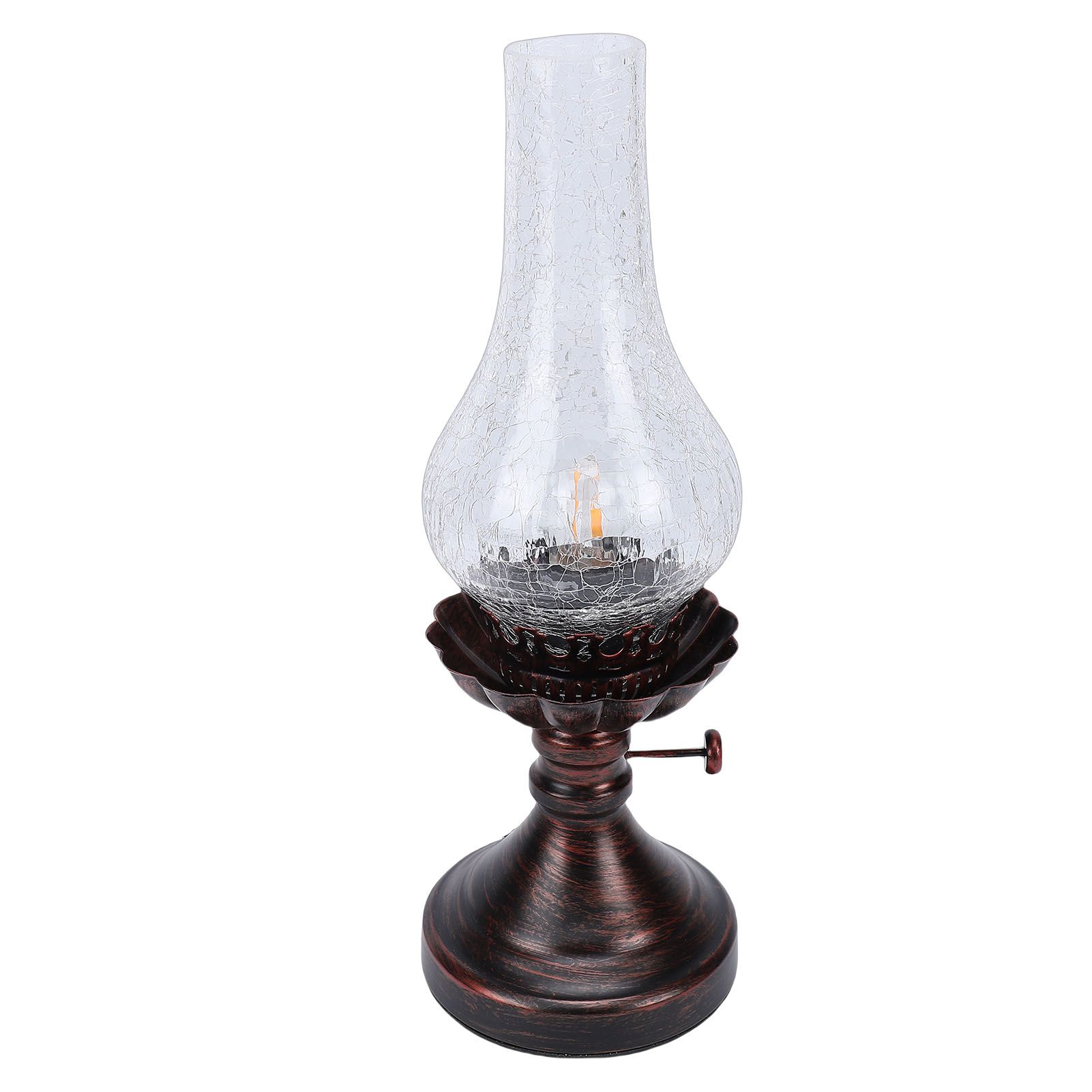 Vintage Table Lamp with Crackled Glass Shade 40W E27 E26 Rustic Small Antique