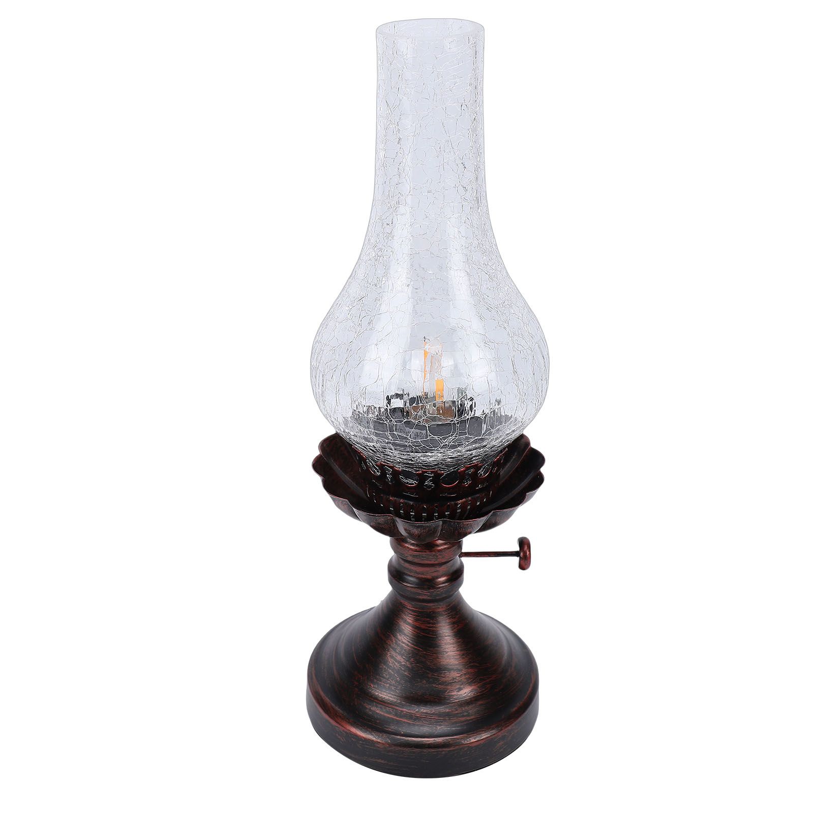 Vintage Table Lamp with Crackled Glass Shade 40W E27 E26 Rustic Small Antique view 4