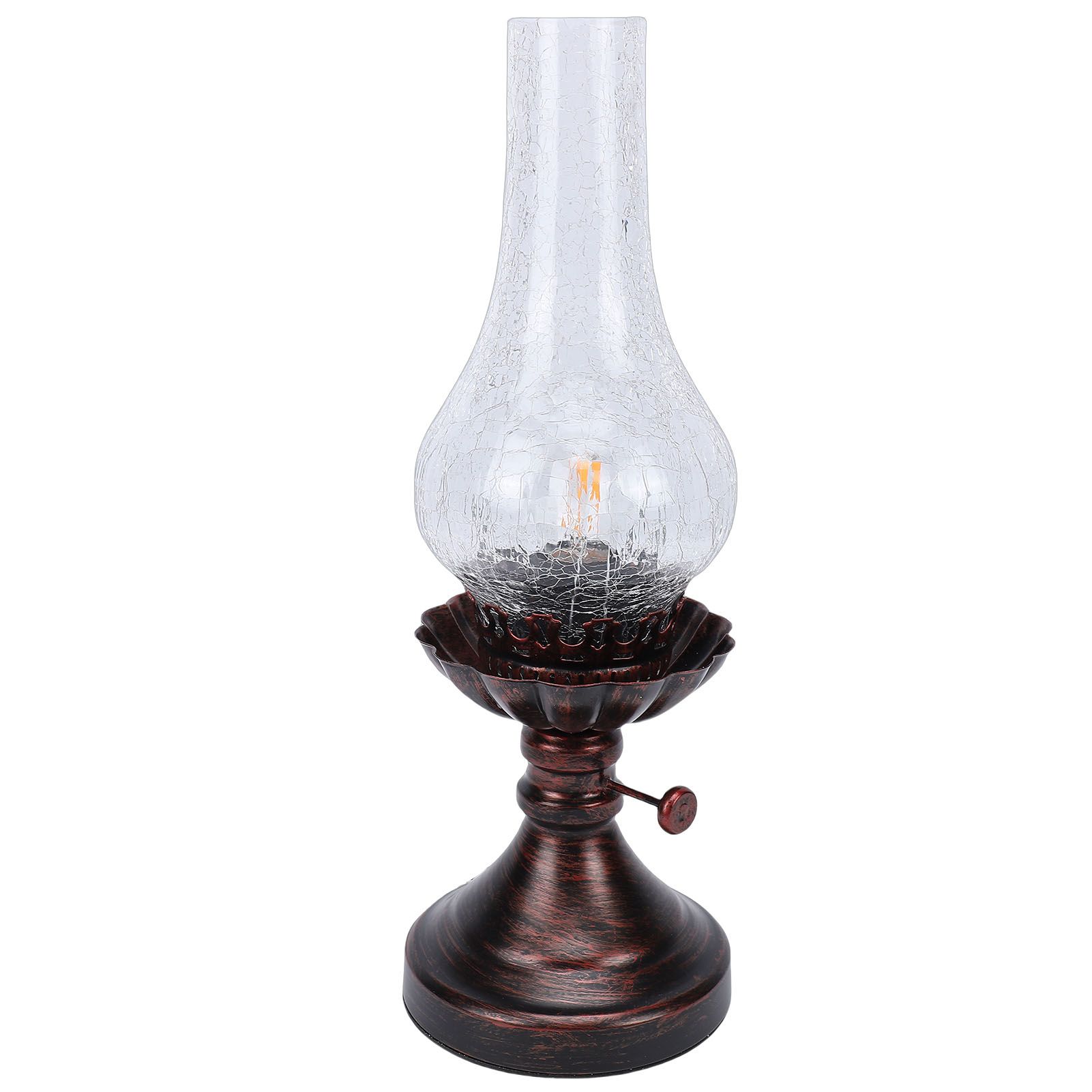 Vintage Table Lamp with Crackled Glass Shade 40W E27 E26 Rustic Small Antique view 9