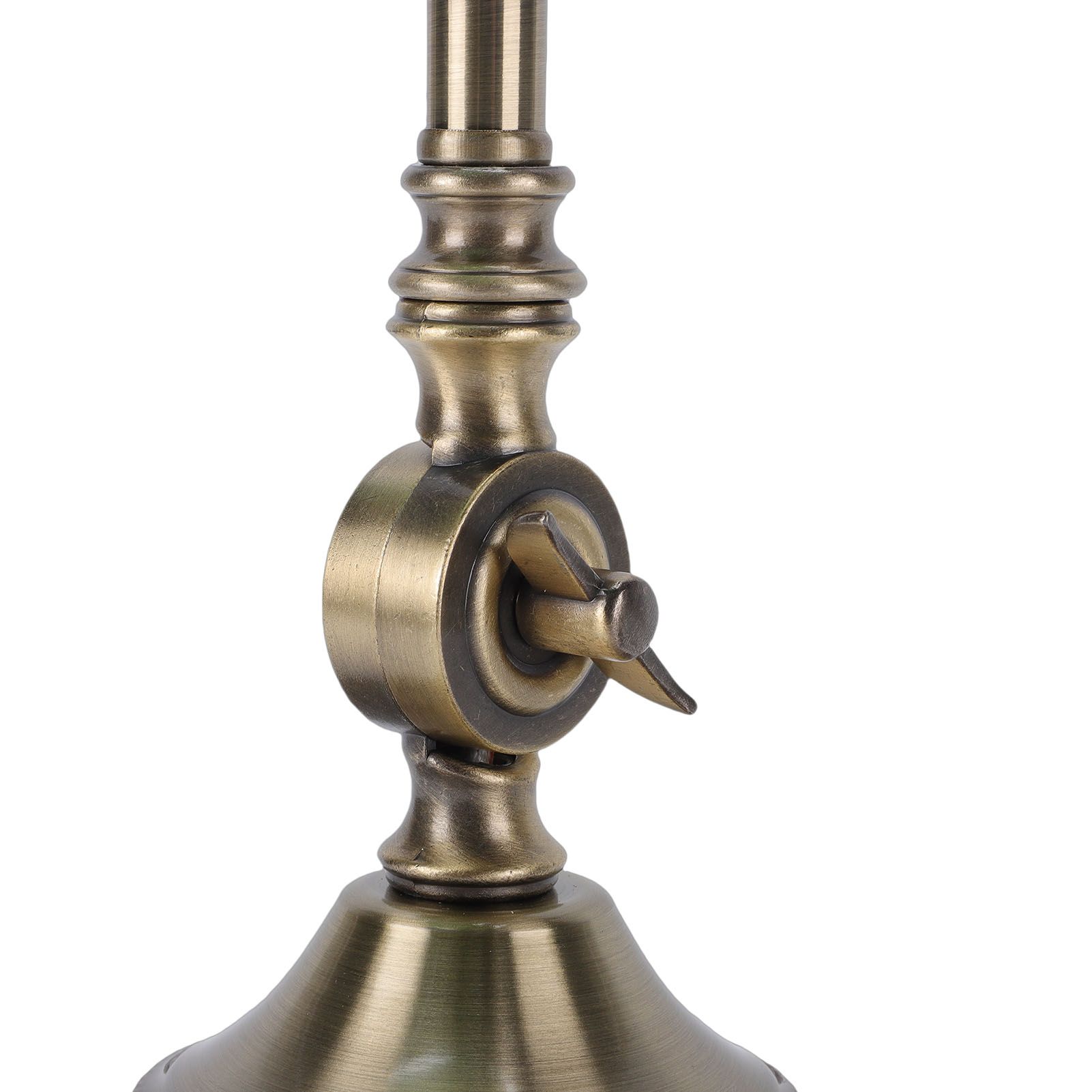 Vintage Desk Lamp Plug In Table Lamp with Green Glass Shade Pull Chain Switch view 2