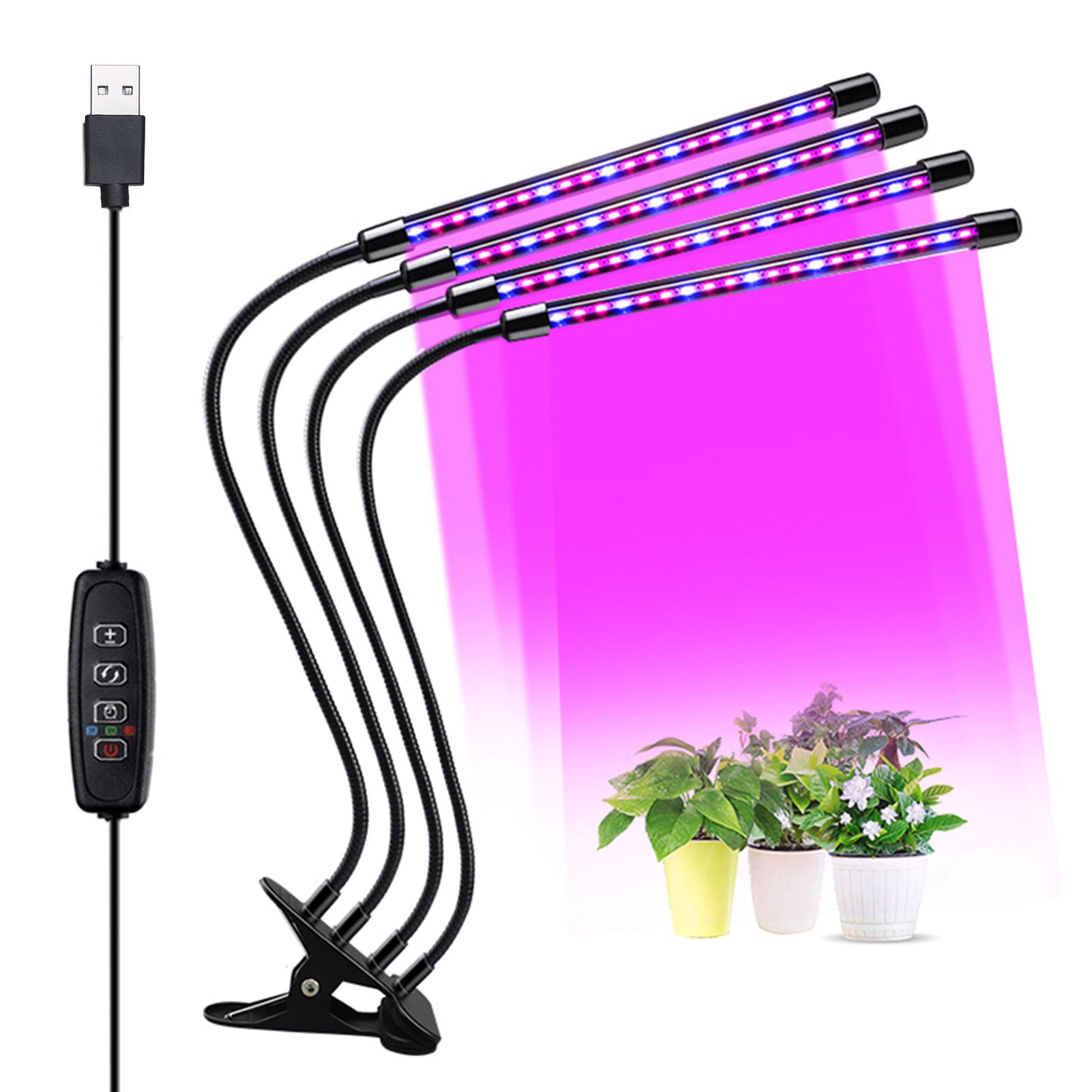 D C 5 V 3A 40W Plant Growth Growing Clip Clamp Lamp Flora Light USB Powered view 3