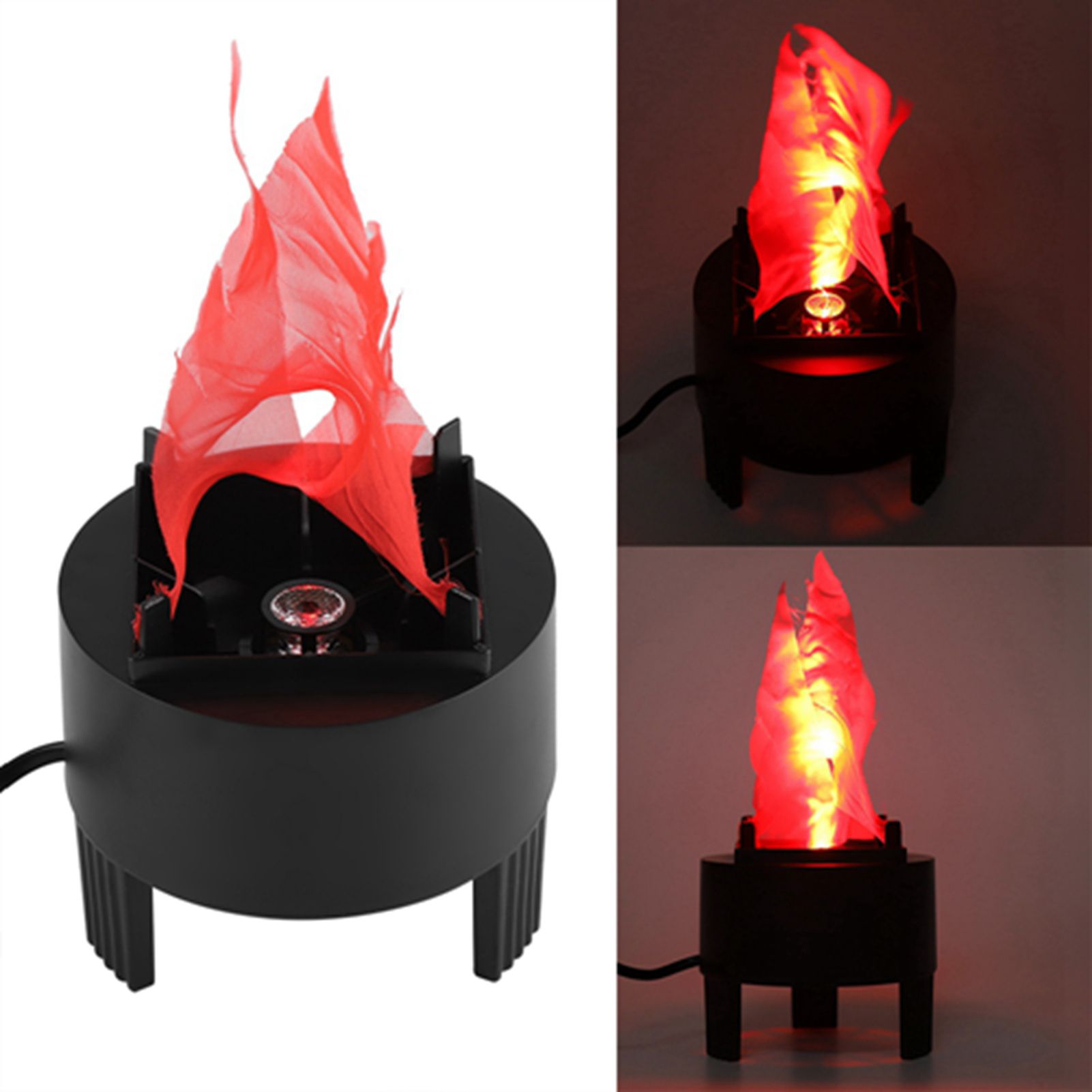 LED Flame Effect Light Simulated Fire Bowl Black Base Party Pub KTV Disco view 5