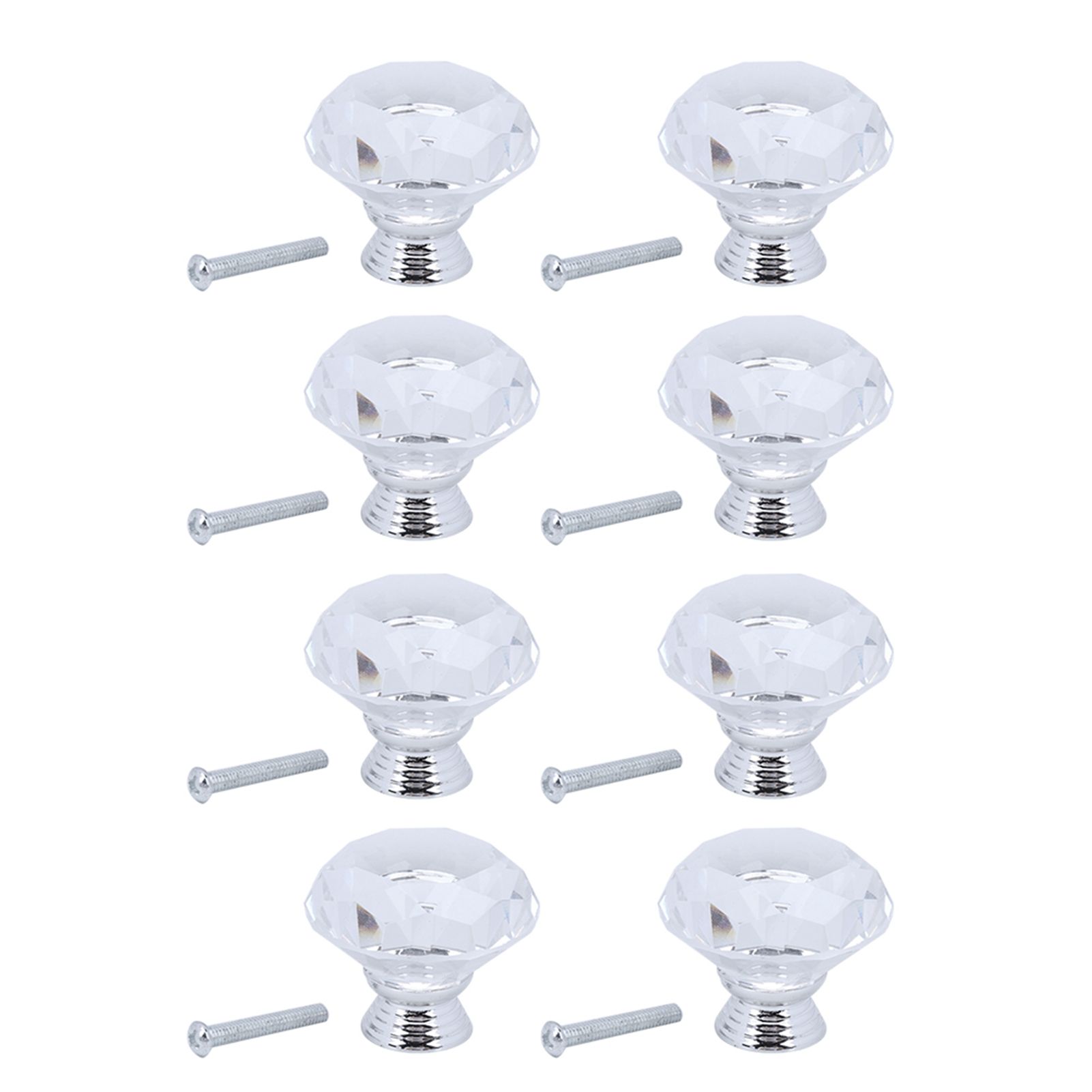 8Pcs/Sets 40mm Crystal Glass Door Knobs Drawer Cabinet Furniture Kitchen view 2