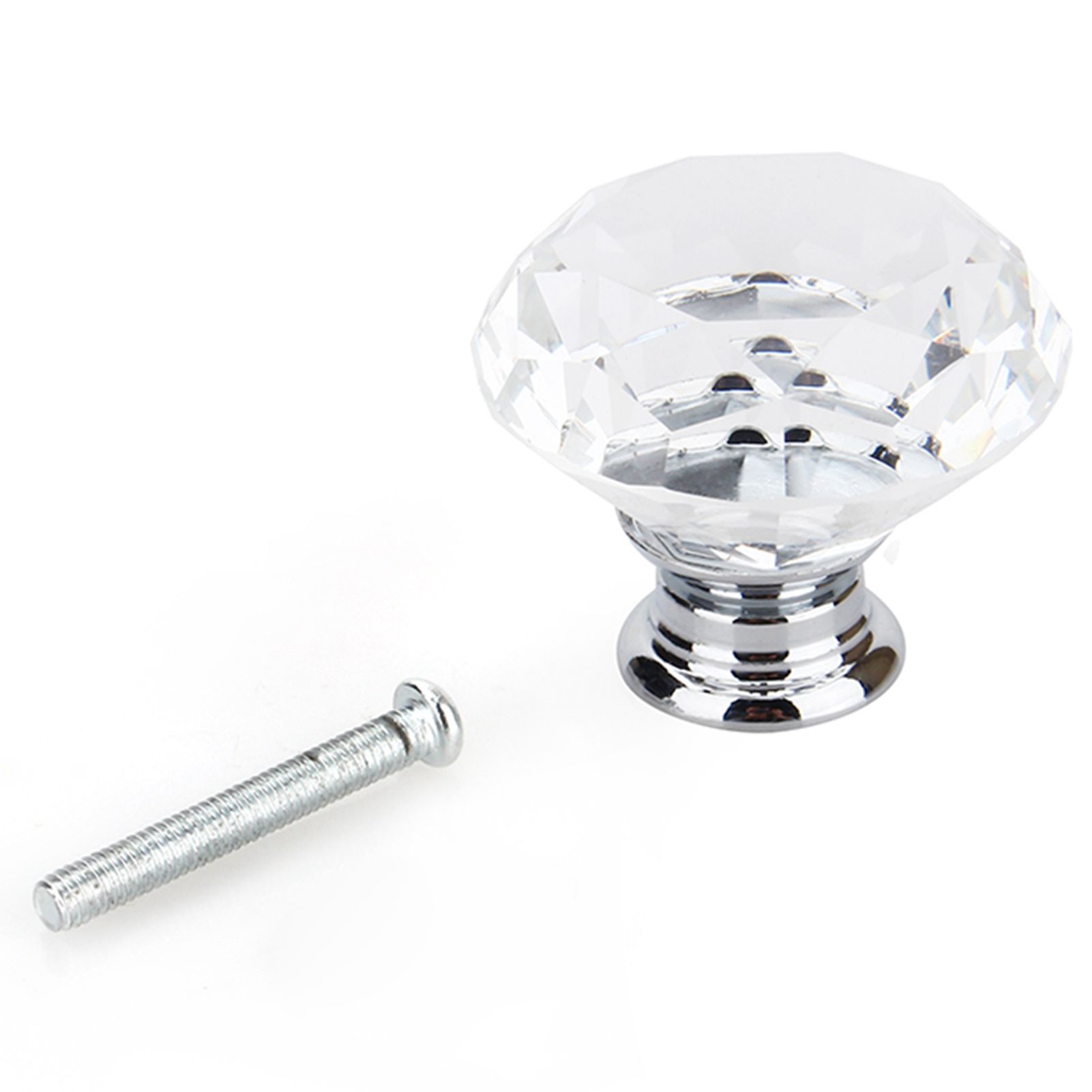 8Pcs/Sets 40mm Crystal Glass Door Knobs Drawer Cabinet Furniture Kitchen view 3