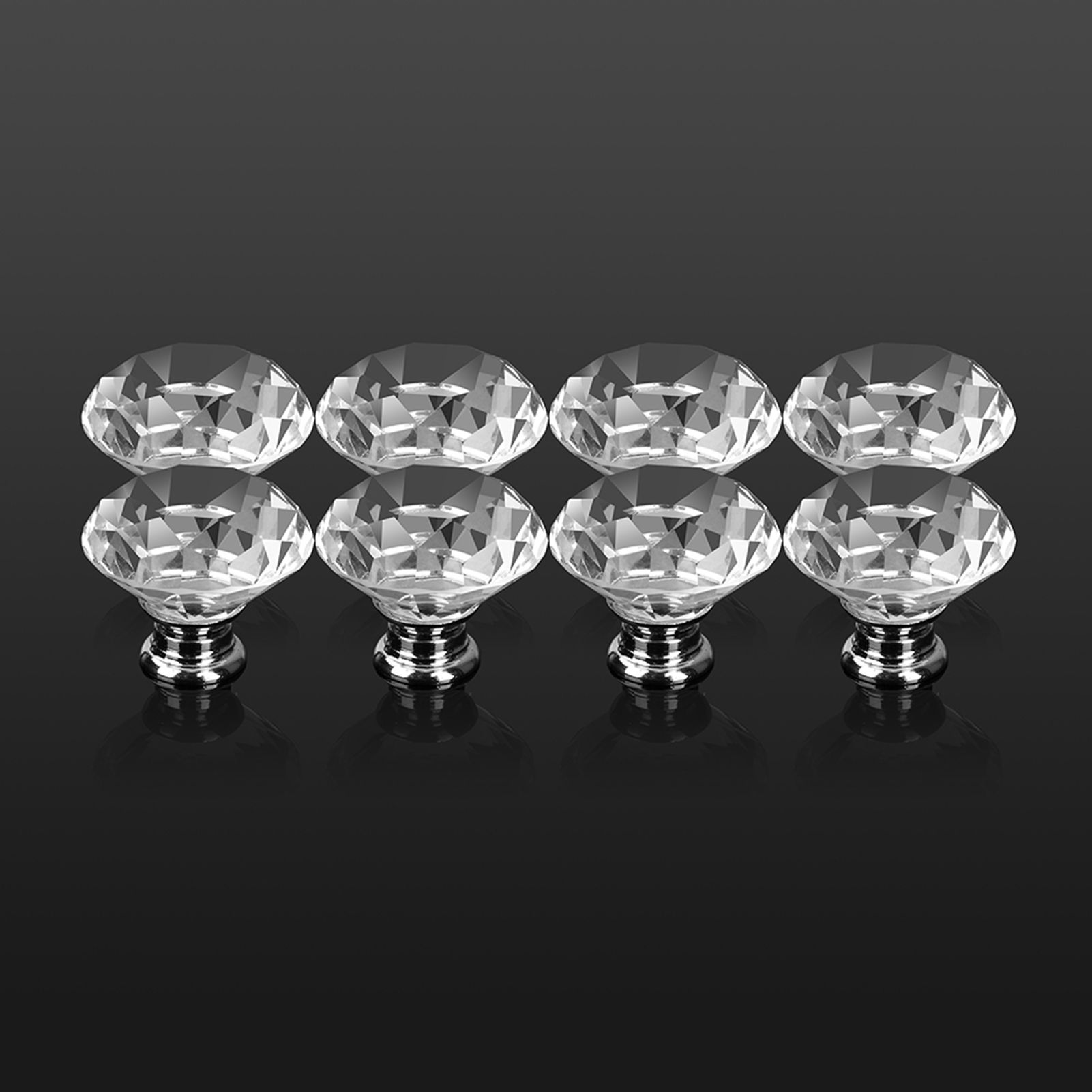 8Pcs/Sets 40mm Crystal Glass Door Knobs Drawer Cabinet Furniture Kitchen view 9