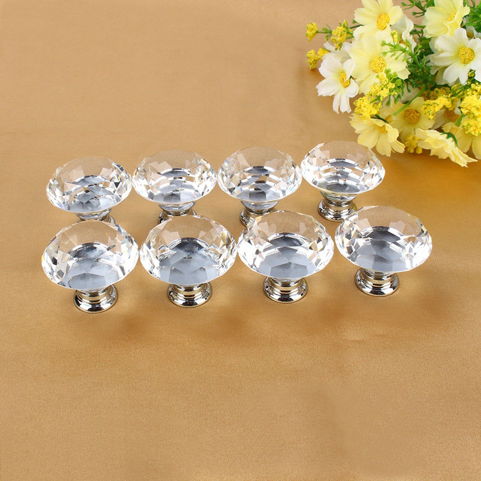 8Pcs/Sets 40mm Crystal Glass Door Knobs Drawer Cabinet Furniture Kitchen view 10
