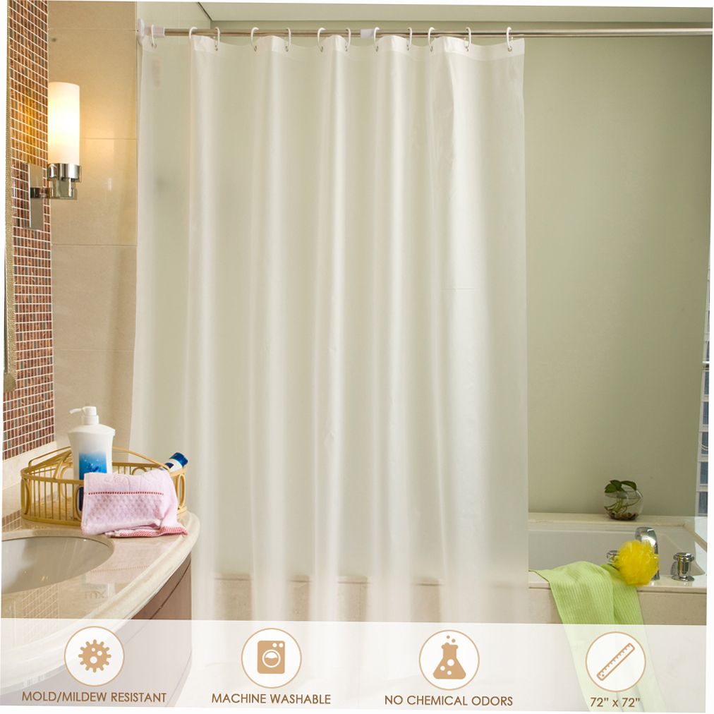 Htovila 72 * 72'' White PEVA Waterproof Mildewproof Shower Curtain Privacy