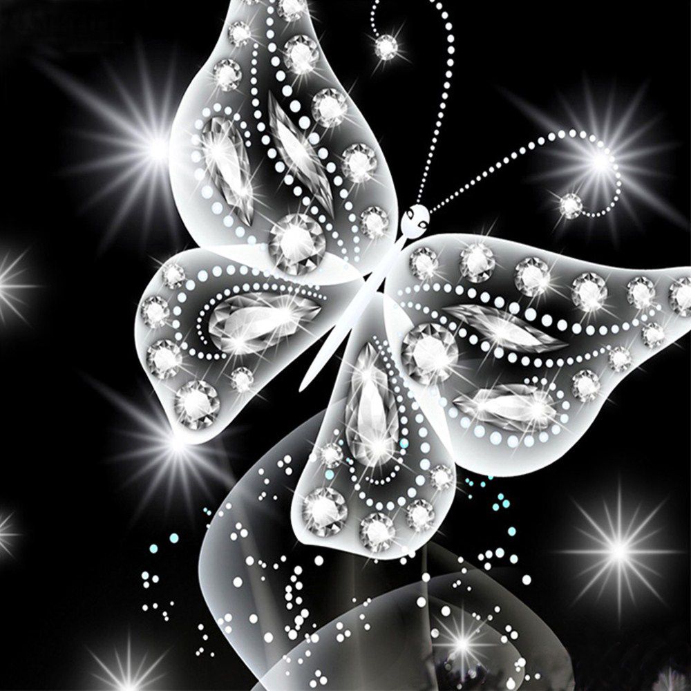 10 * 10 inches/25 * 25cm DIY 5D Diamond Painting Kit Butterfly Resin view 3