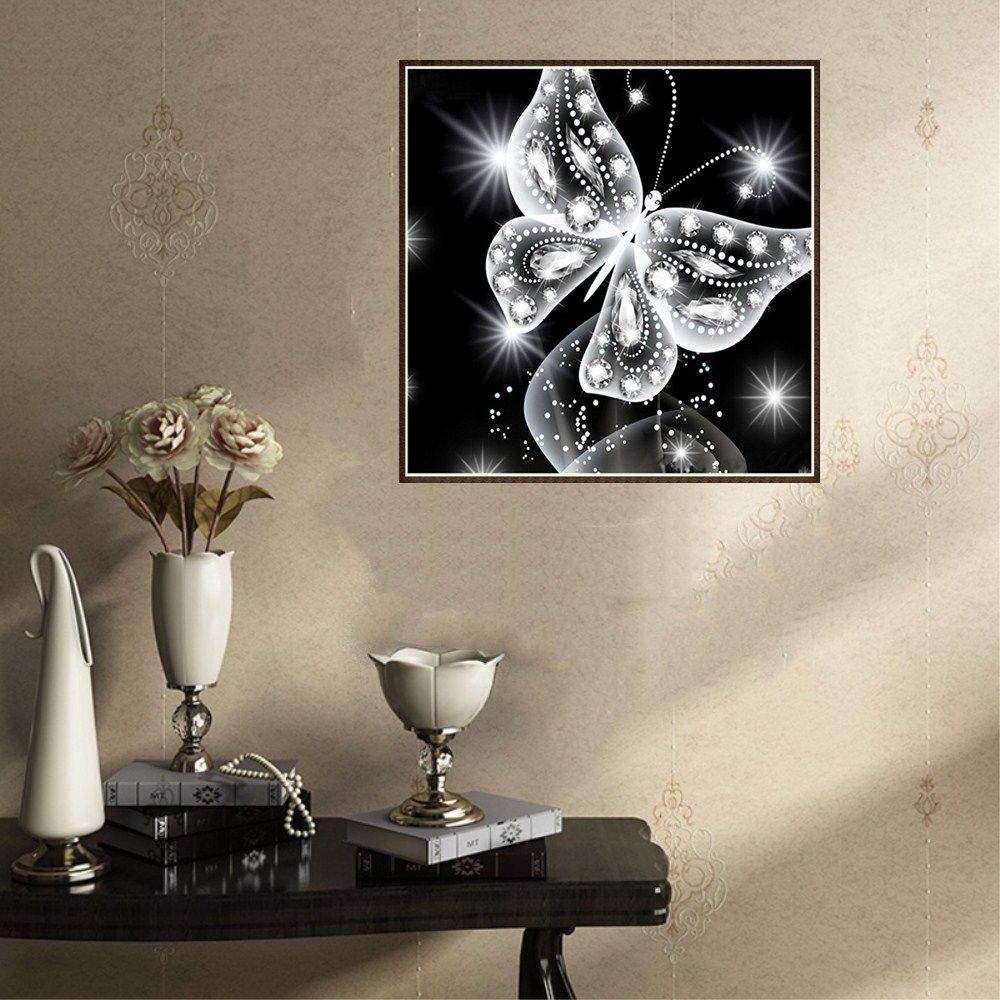 10 * 10 inches/25 * 25cm DIY 5D Diamond Painting Kit Butterfly Resin view 4
