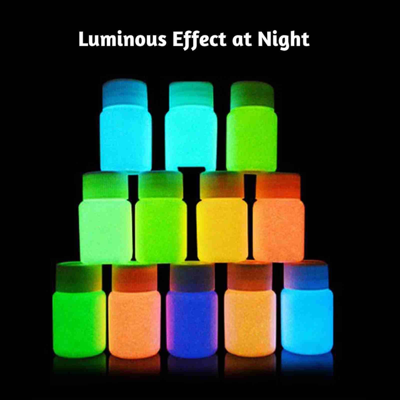 20g Glow in the Dark Fluorescent Colorful Acrylic Luminous Paint Bright view 4