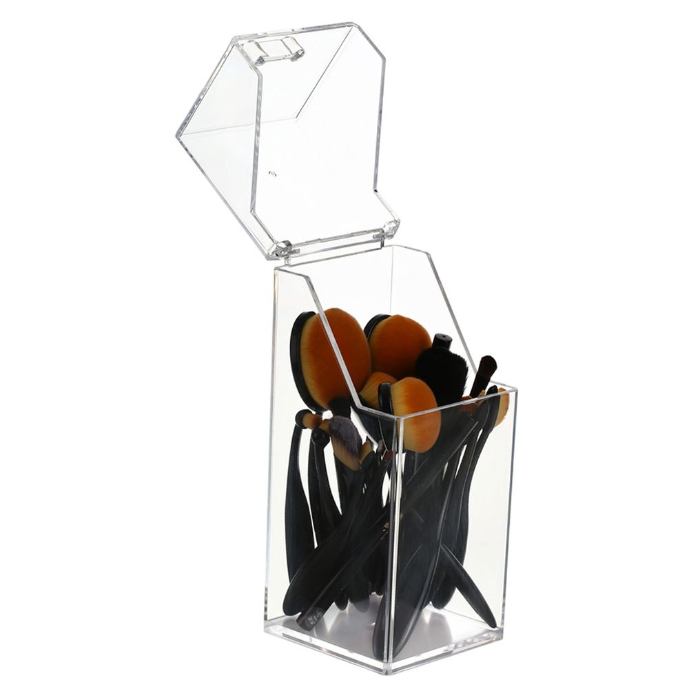 Clear Acrylic Dustproof Makeup Brush Organizer Cosmetic Brushes Eyebrow Pencil view 3
