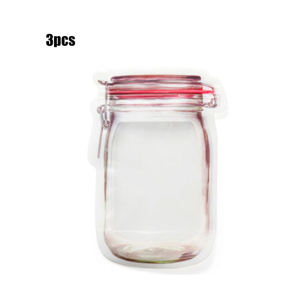 3pcs Transparent Food Fresh-keeping Bag Bottle-Shaped Biscuits Snacks Storage view 2