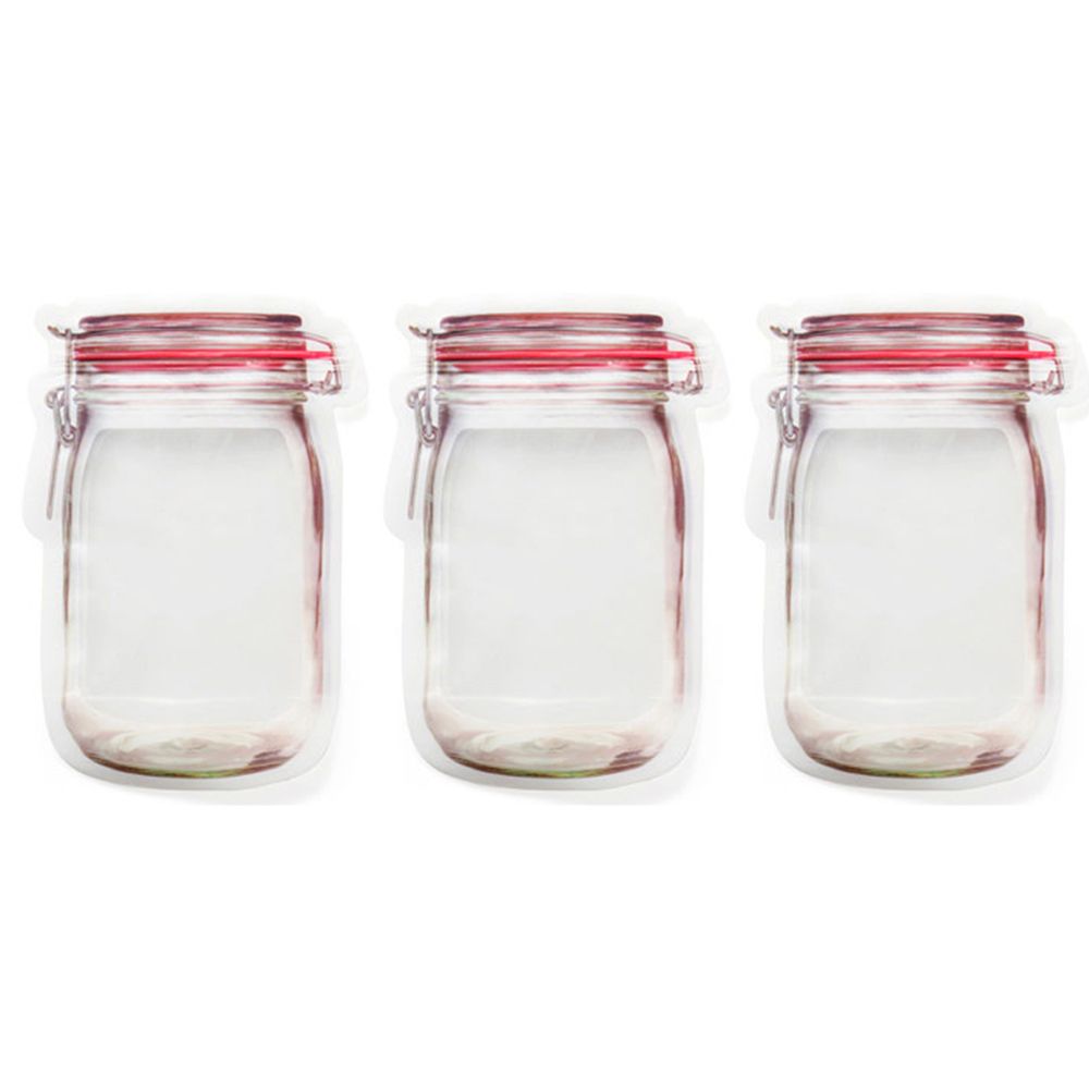 3pcs Transparent Food Fresh-keeping Bag Bottle-Shaped Biscuits Snacks Storage view 3