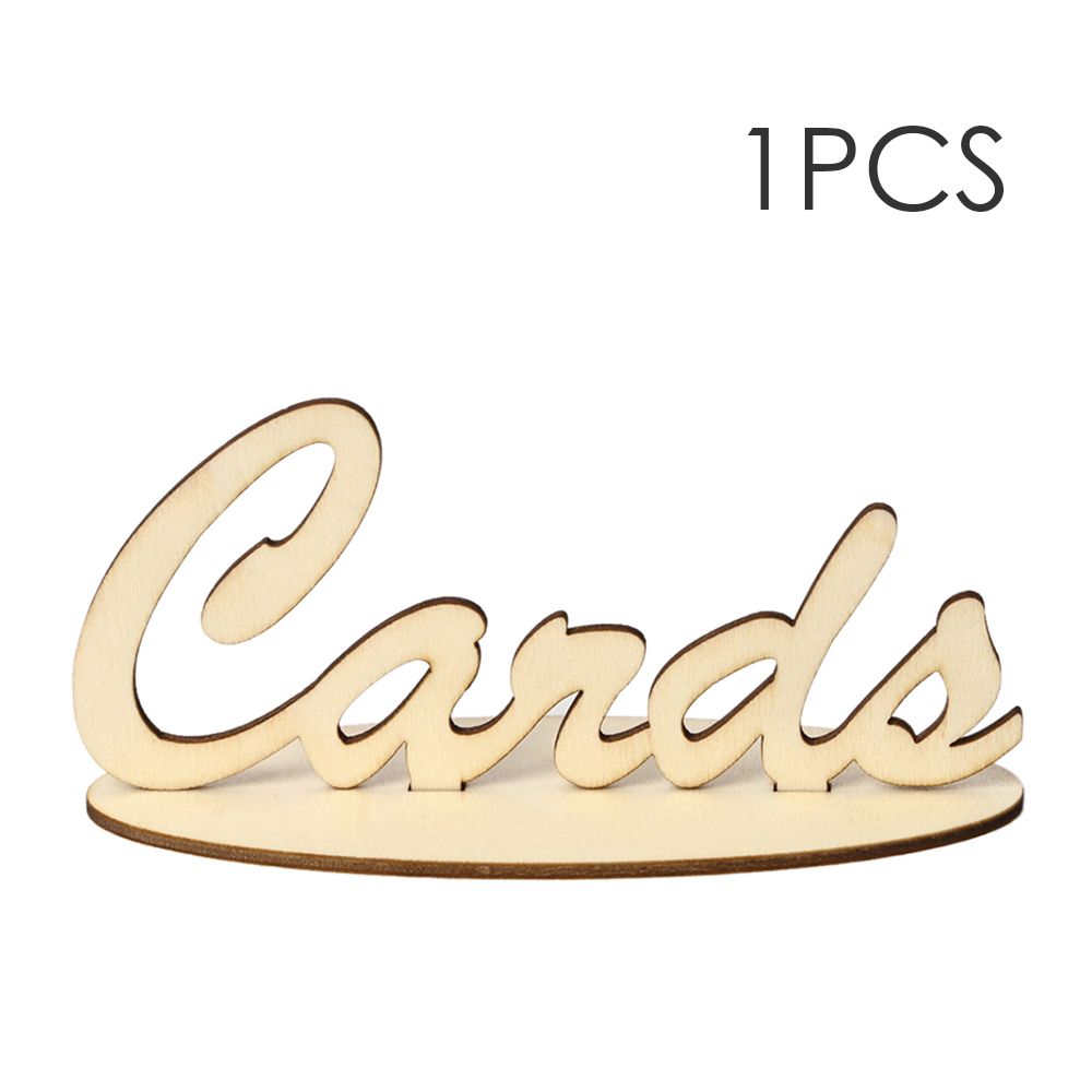 DIY Wooden Cards Sign Wedding Party Table Standing Board Hanging Decoration view 2