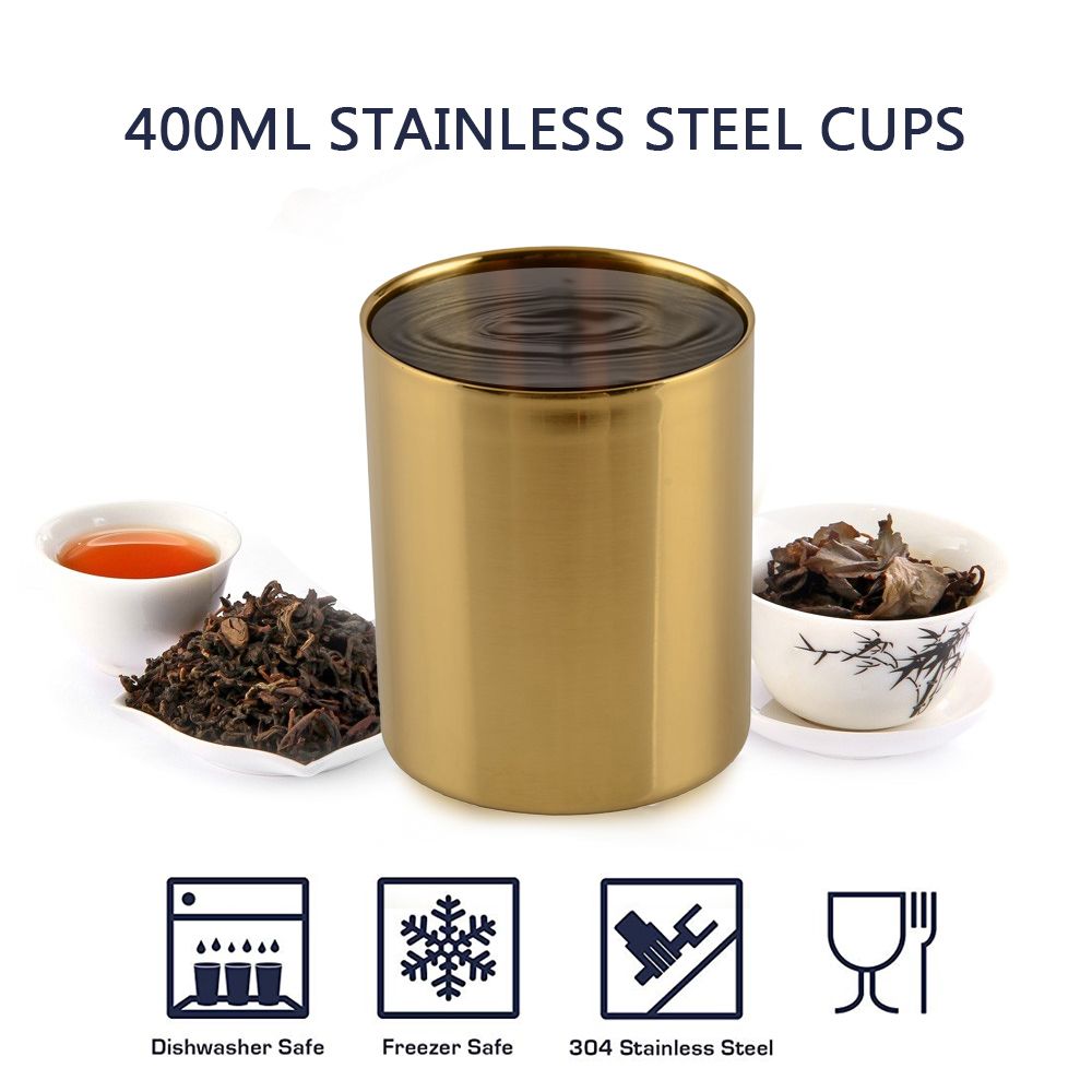 Stainless Steel Cups 400ml Pint Drinking Cups Metal Drinking Glass Single Wall view 8