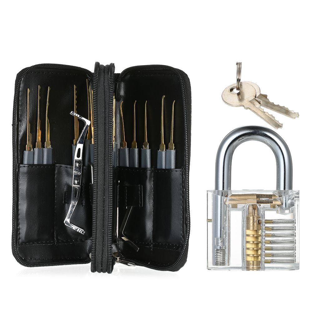 24pcs Lock Unlocking Picking Set Kit Tool with Transparent Practice Training