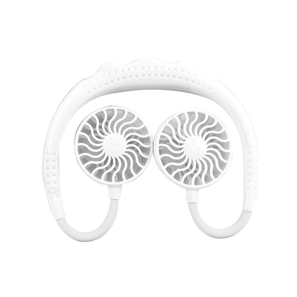 Home Office USB Rechargeable Wearable Fans Sports Dual-Head Mini Portable view 2