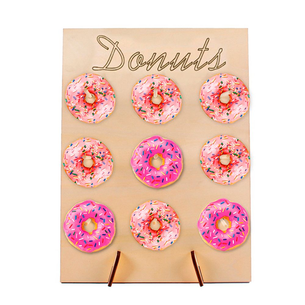Wooden Doughnut Rack for Wedding Supplies Birthday Party Baby Shower Household view 2